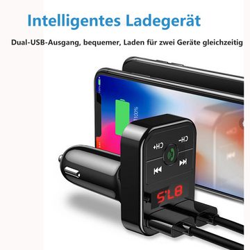 Hikity Bluetooth FM-Transmitter Auto MP3 USB Stick KFZ AUX Freisprechanlage KFZ Adapter (FM-Transmitter, Autoradio MP3 Player)