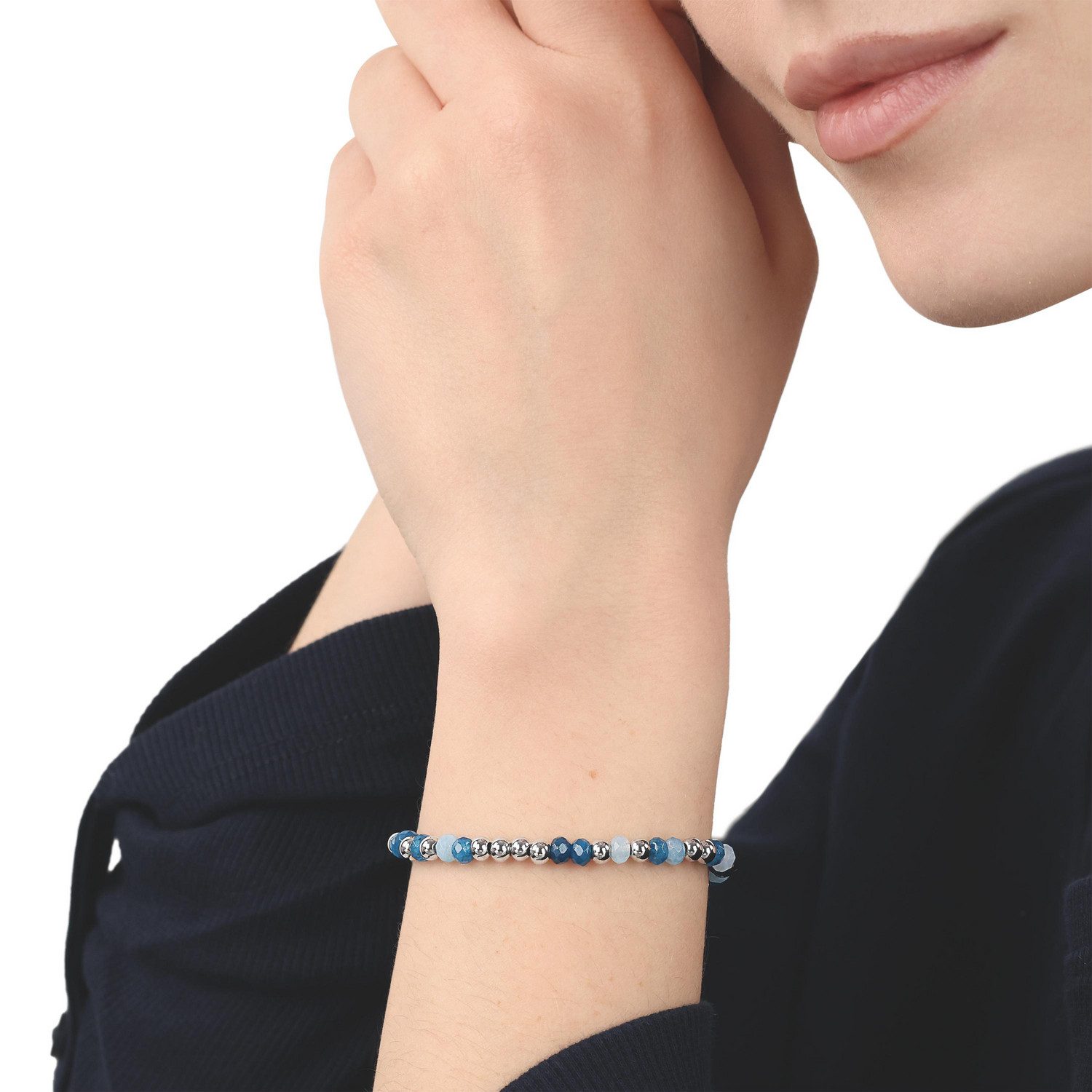 TOM TAILOR Armband Schmuck Geschenk Edelstahl Kugeln, mit Glassteine – Bild 4 von 4
