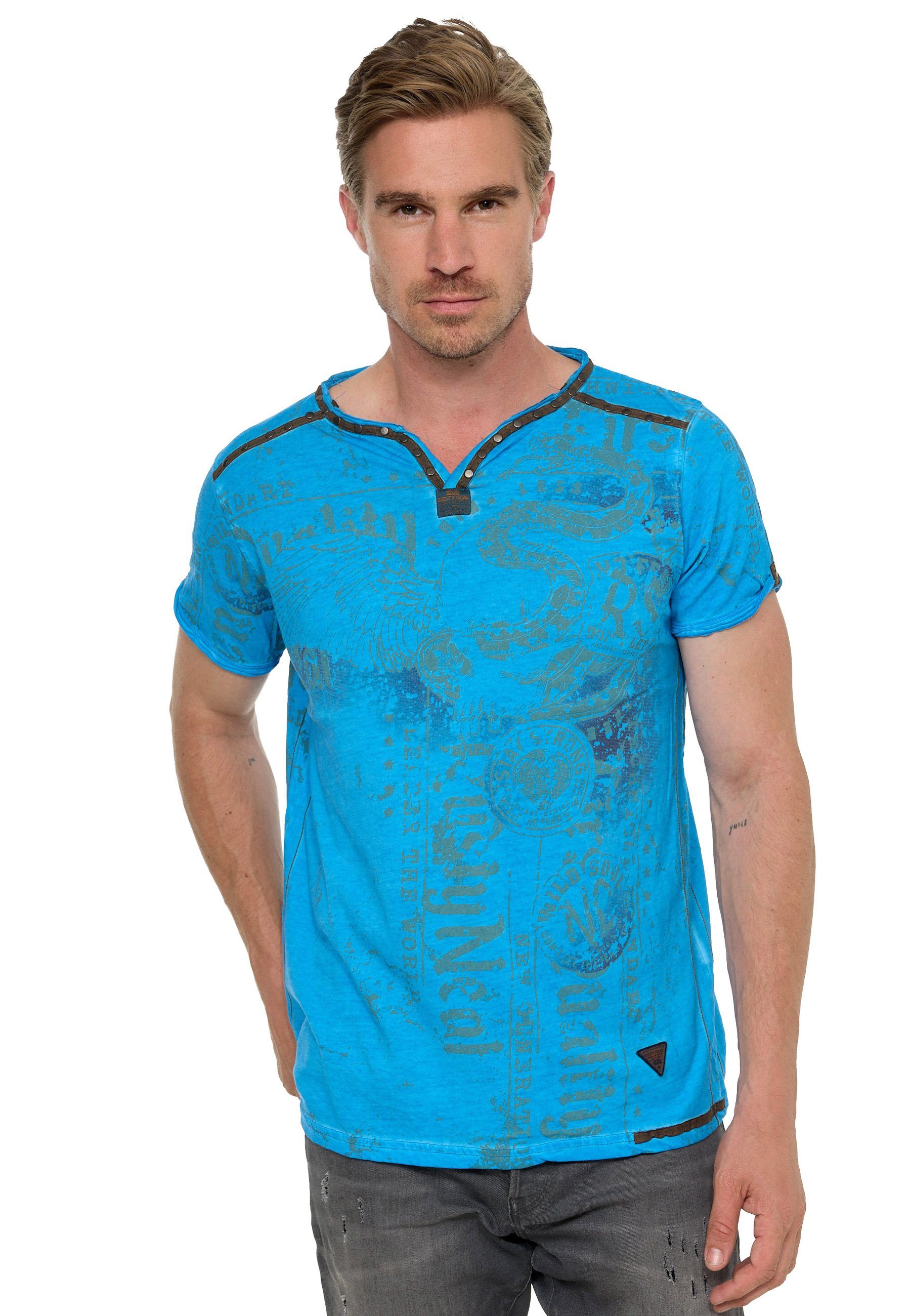 Rusty Neal T-Shirt mit Allover-Druck