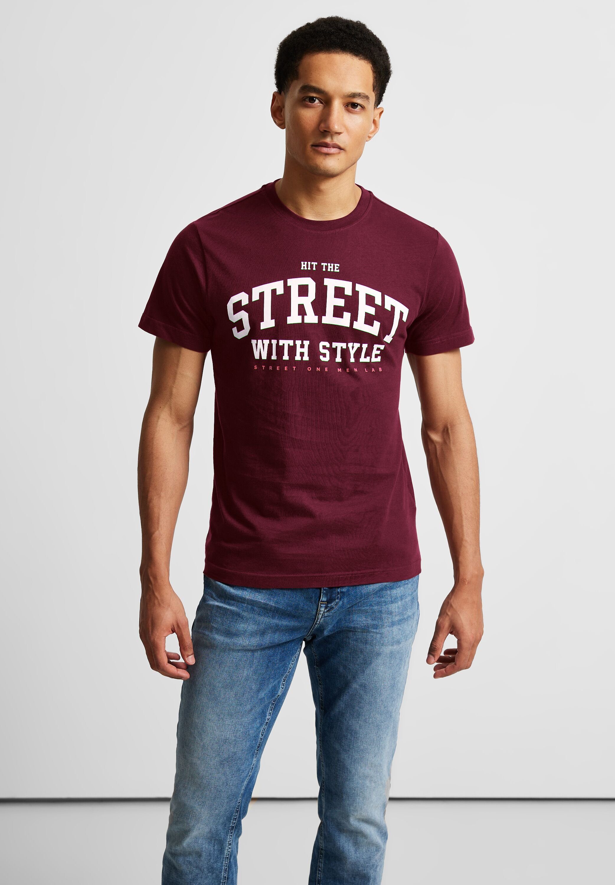 T-Shirt STREET MEN ONE red rosewood