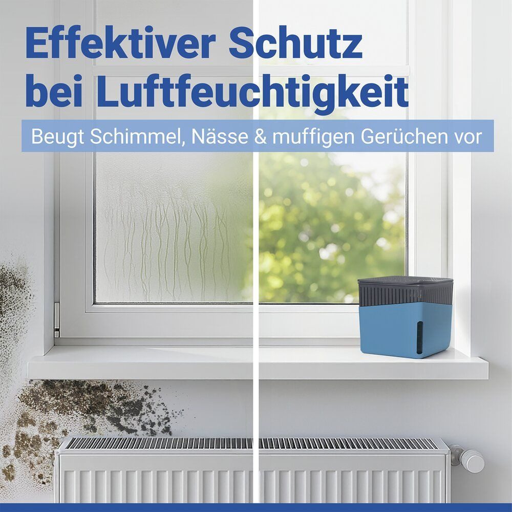 WENKO Granulat-Luftentfeuchter Raumentfeuchter 500g Luftentfeuchter ohne Strom Entfeuchter Granulat