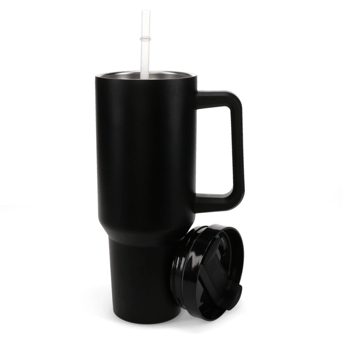 Rex London Trinkflasche Trinkbecher mit Griff 1,2 Liter Trinkhalm Deckel zum schrauben