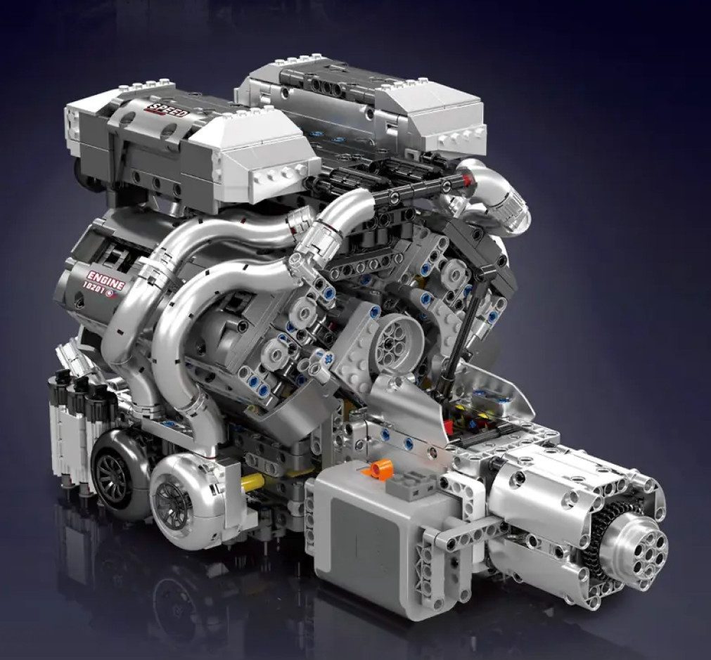 Mould King 10201 Bugatti W16 Motor Konstruktions-Spielset, (2024 St)