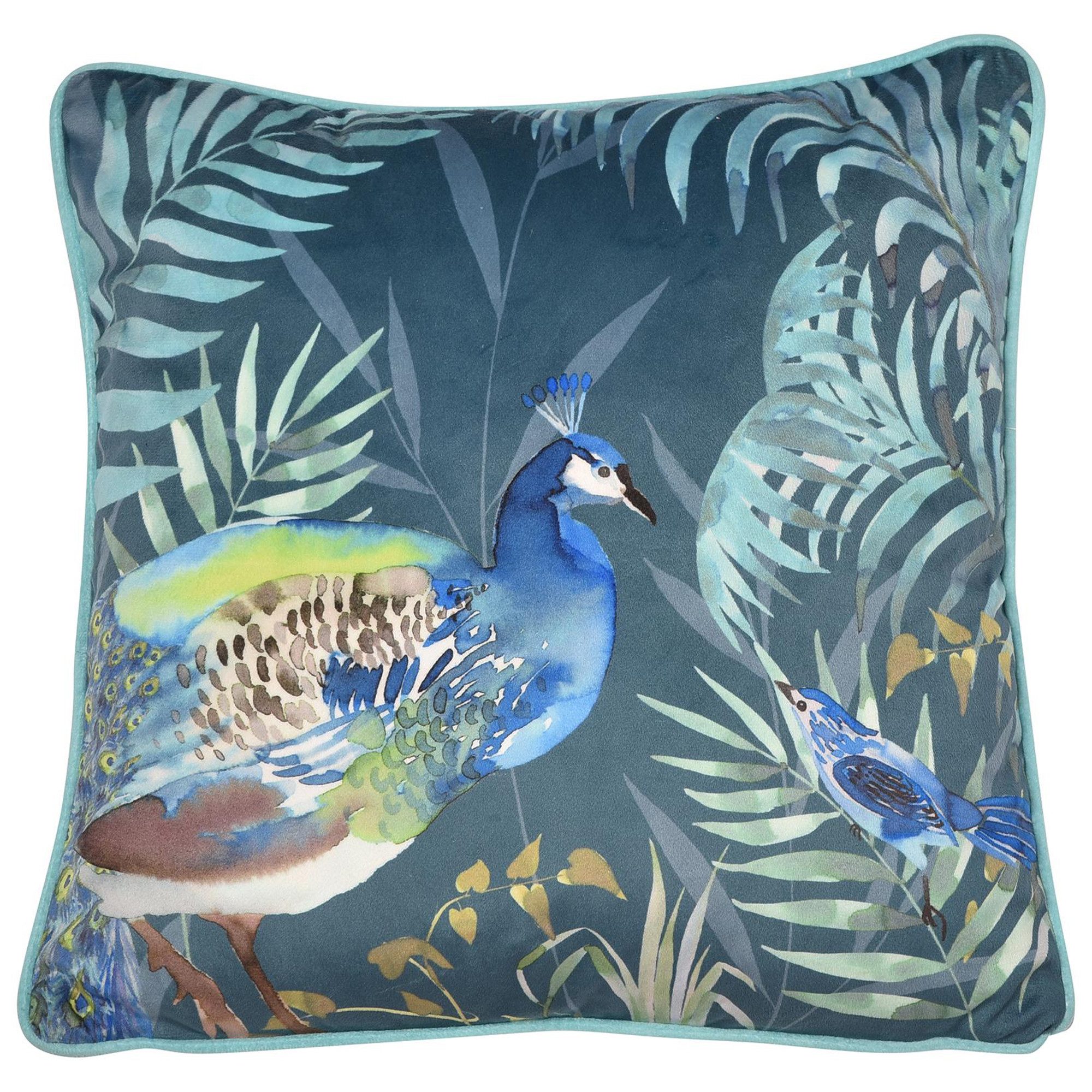 SOIRÉE Dekokissen Peacock Jungle, Dekokissen aus samtig weichem Stoff Kissenbezug ohne Füllung 43x43 cm
