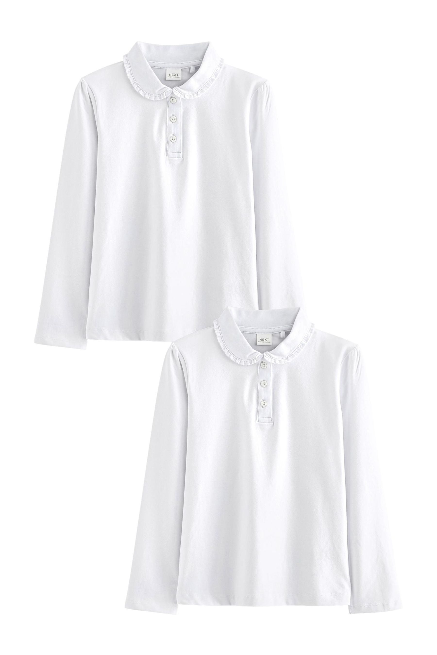 Langarm-Poloshirt Langärmelige Jersey-Oberteile, 2er-Pack