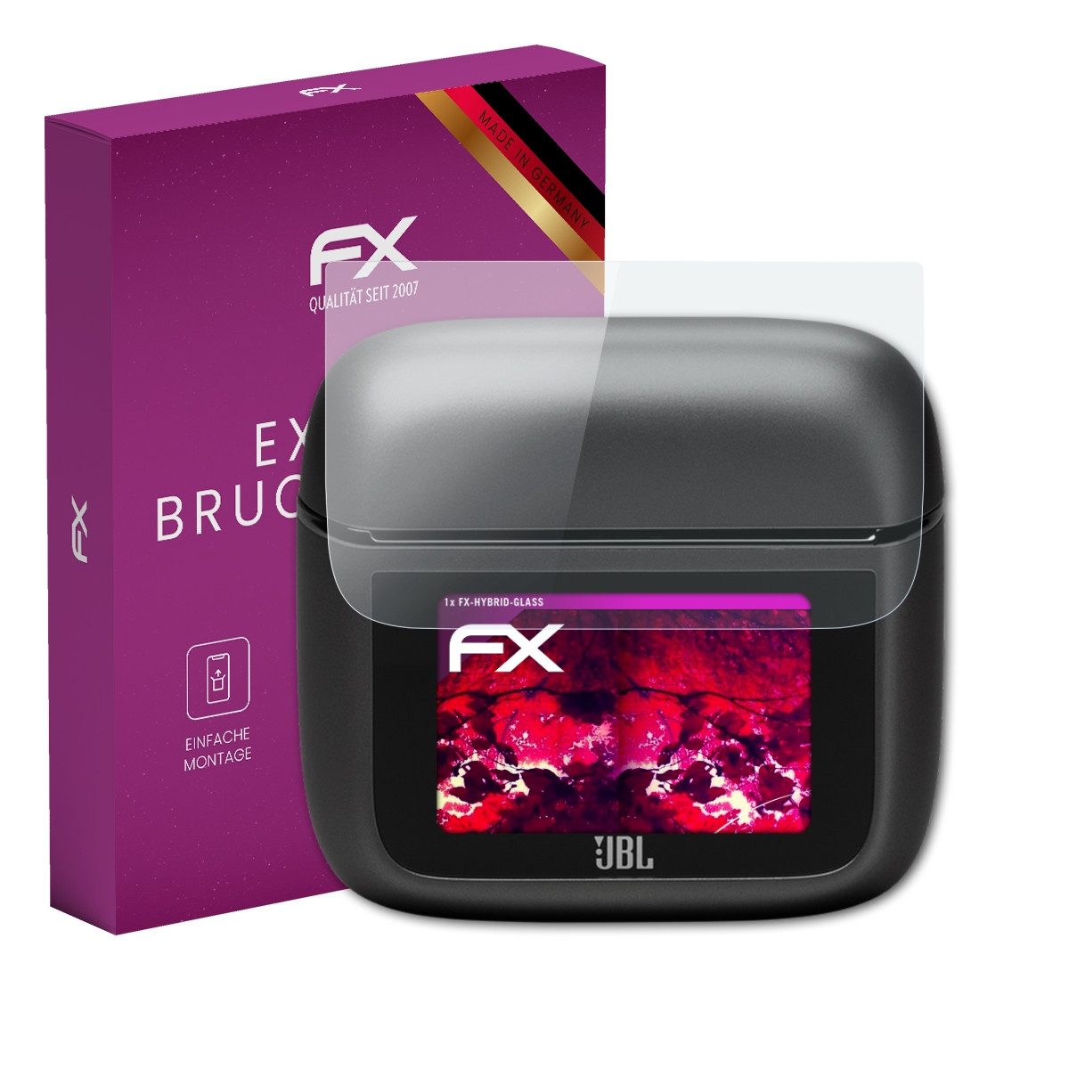 atFoliX Schutzfolie Panzerglasfolie für JBL Tour Pro 3, Ultradünn und superhart