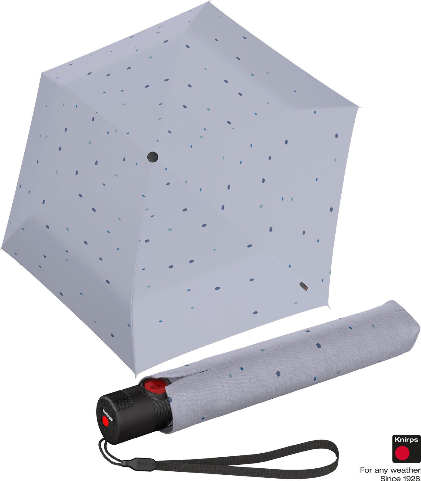 Knirps® Taschenregenschirm U.200 Ultra Light Auf-Zu Duomatic - 2Spray, super leicht und schmal hellblau