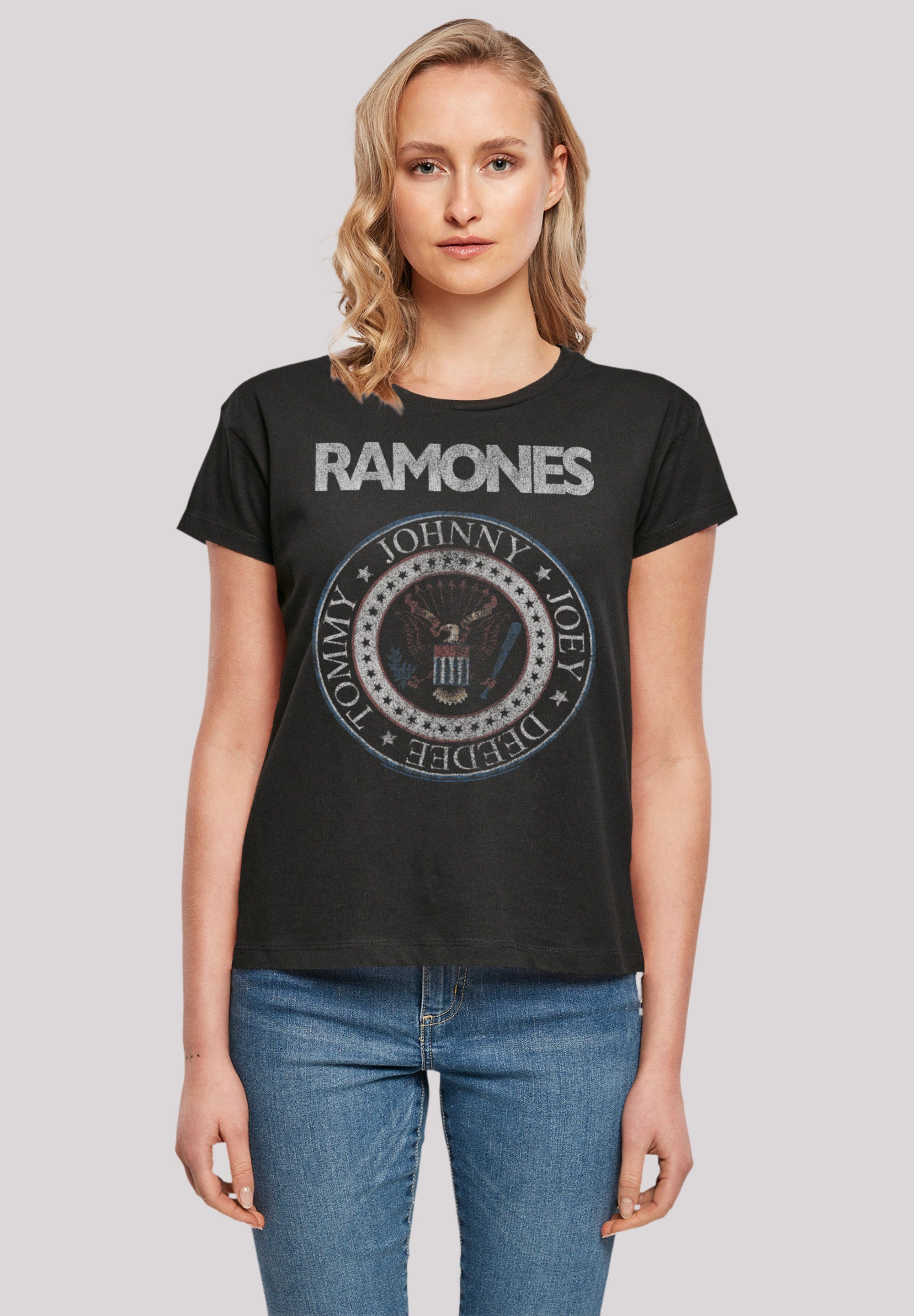 Red hochwertige Passform Rock-Musik, And Seal White Band Ramones Rock T-Shirt Band, F4NT4STIC Verarbeitung und Musik Premium Qualität, Perfekte