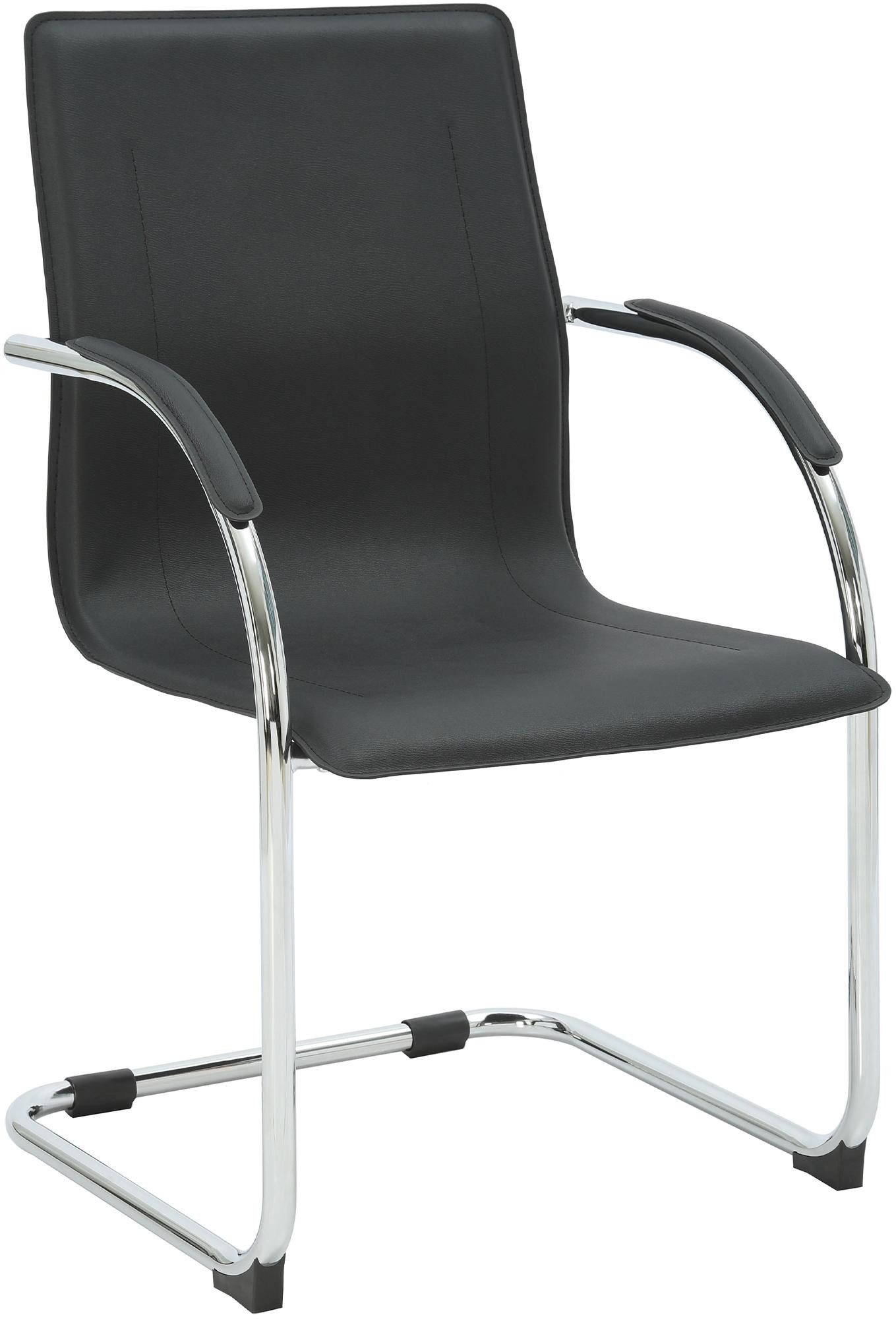 CLP Besucherstuhl Noeleen (1er), PVC-Leder, mit Armlehnen, bis 150 kg