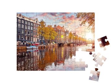 puzzleYOU Puzzle Kanal in Amsterdam, Niederlande, 48 Puzzleteile, puzzleYOU-Kollektionen Holland