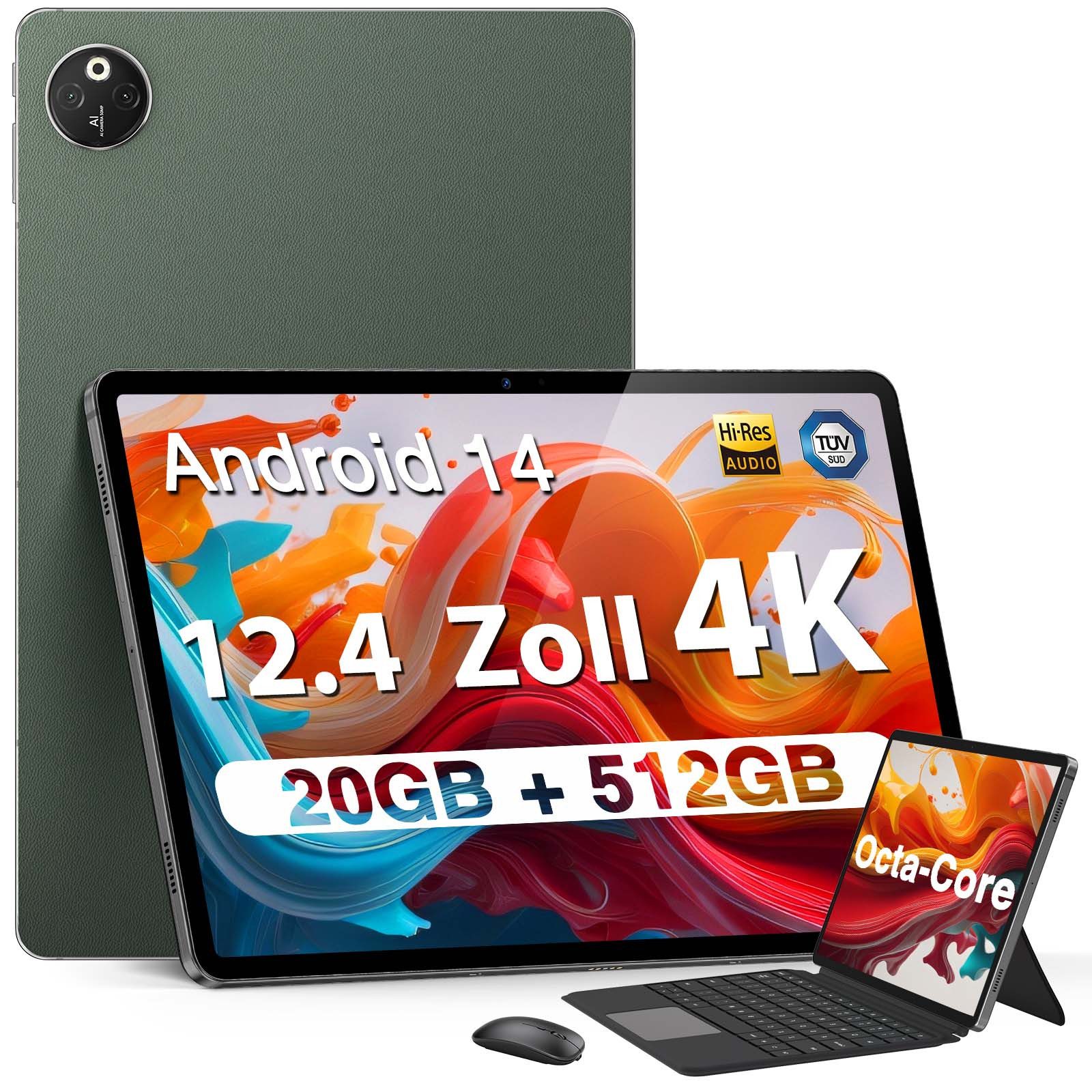 DOOGEE T30MAX-A 512 GB/2 TB TF,Mit kapazitivem Stift, Maus, Tastatur Tablet (12,4", 512 GB, 4G, Handy Ohne Vertrag 10800 mAh,TÜV-Zertifizierung, 4G LTE, 5G WiFi, OTG)