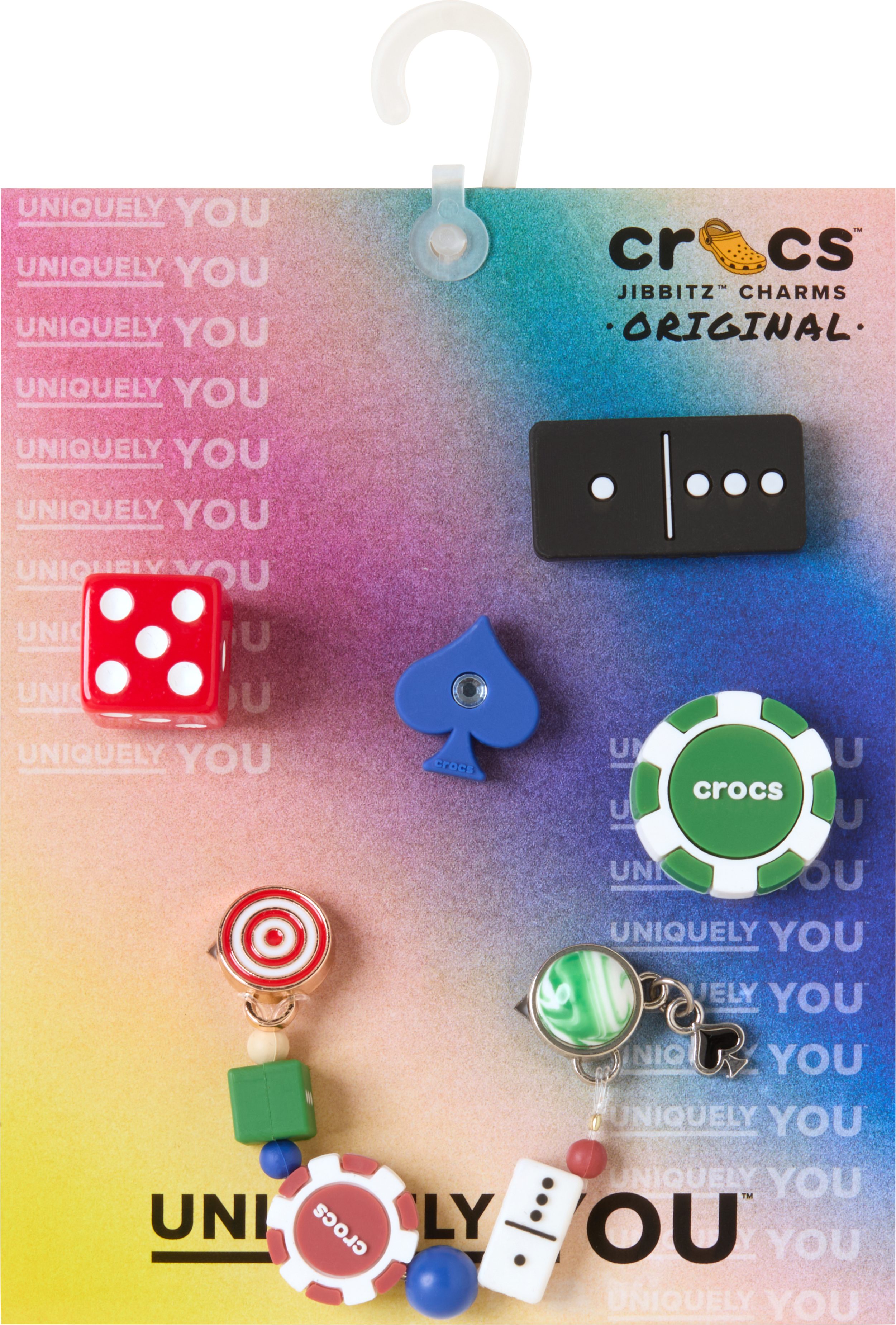 Crocs Schuhanstecker Jibbitz™ Game Night (Set, 5-tlg., Kein Spielzeug. Nicht für Kinder unter 3 Jahren geeignet), Schuh-Dekoration, Anhänger mit Spiele-Motive