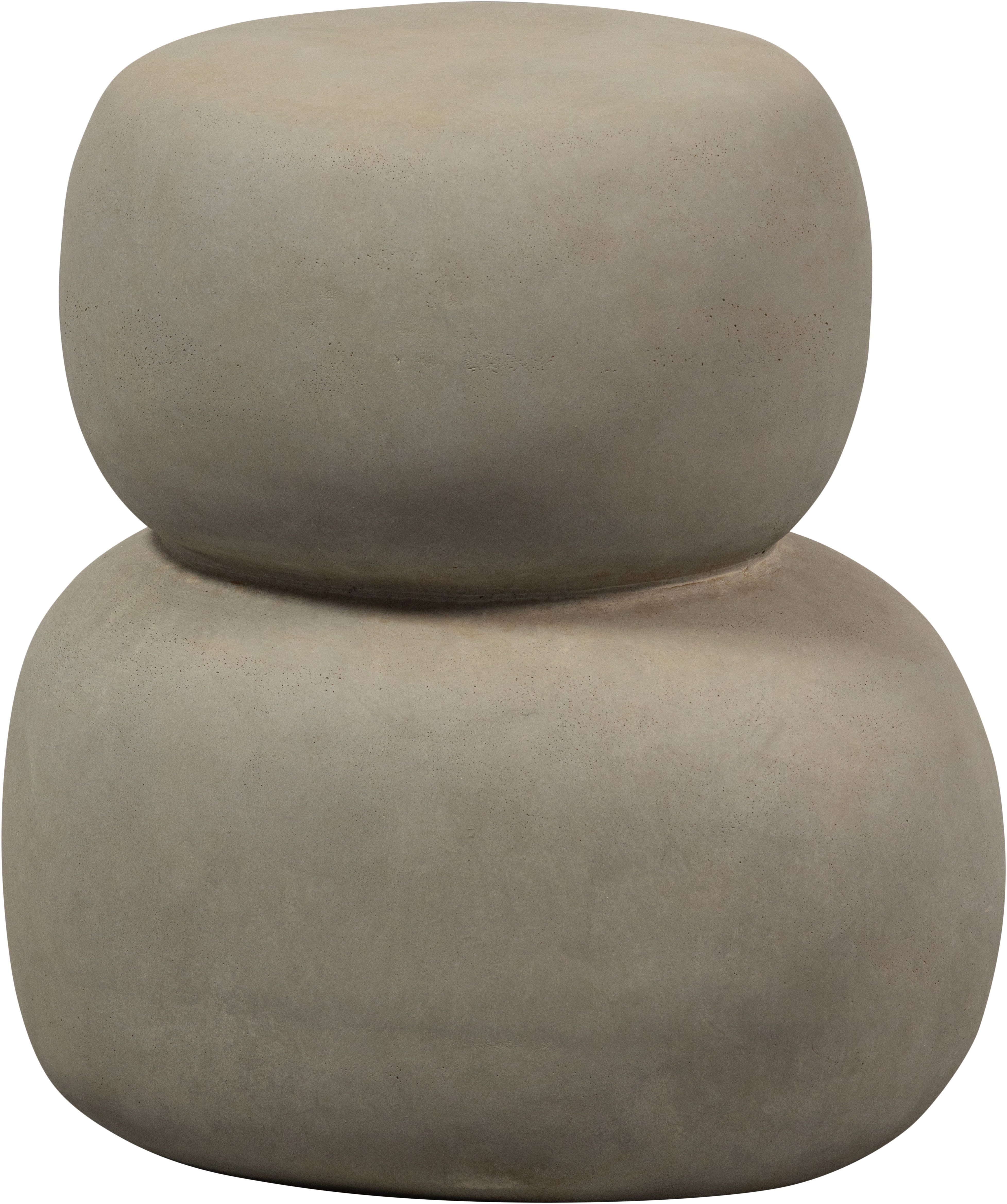 WOOOD Beistelltisch Oda aus Fiberclay in Betonoptik, organisch gestapelt 41x35x47 cm, Tragkraft 20 kg, Materialstärke 1 cm, Unterseite hohl