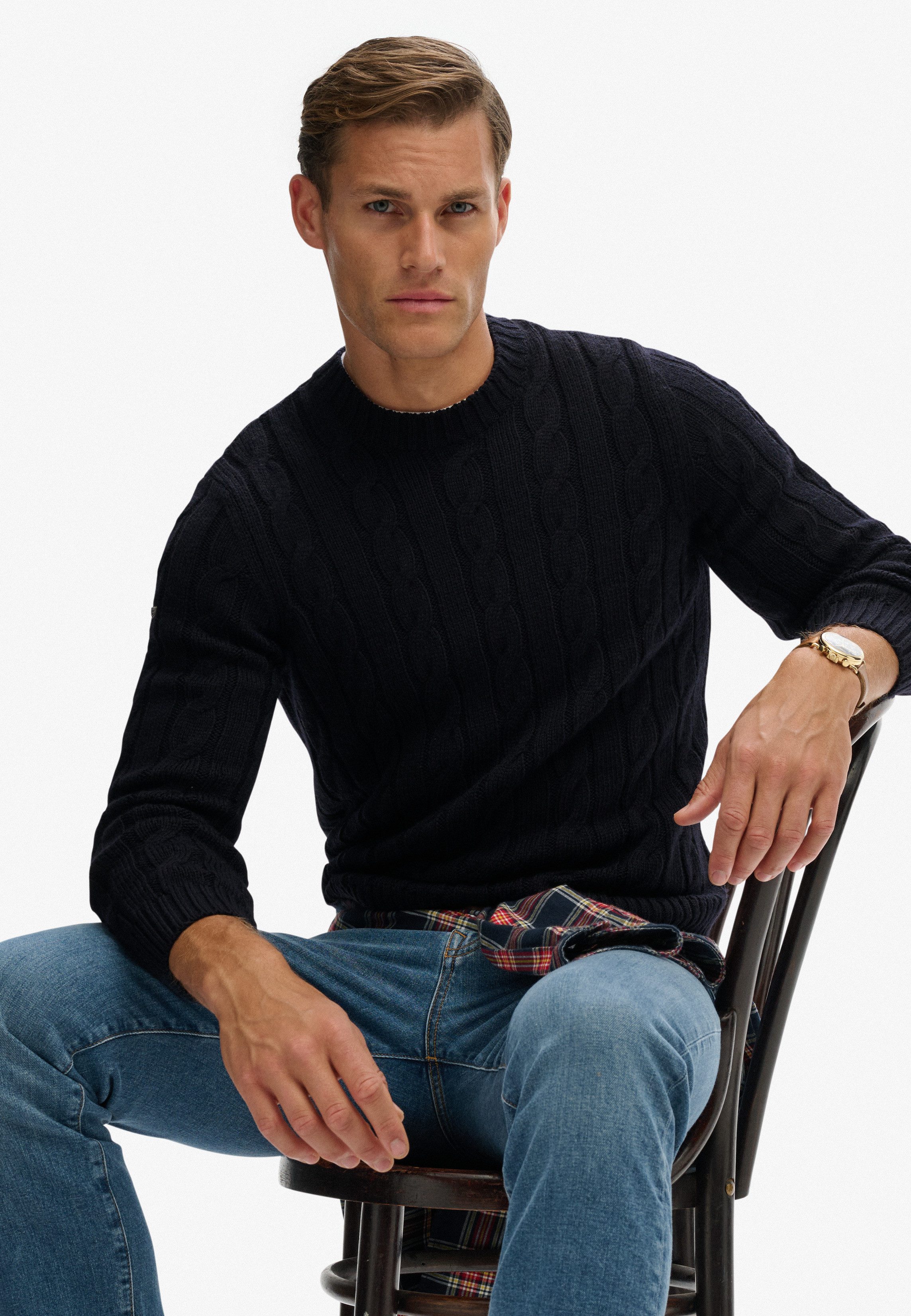 Superdry Strickpullover JACOB CABLE JUMPER günstig online kaufen