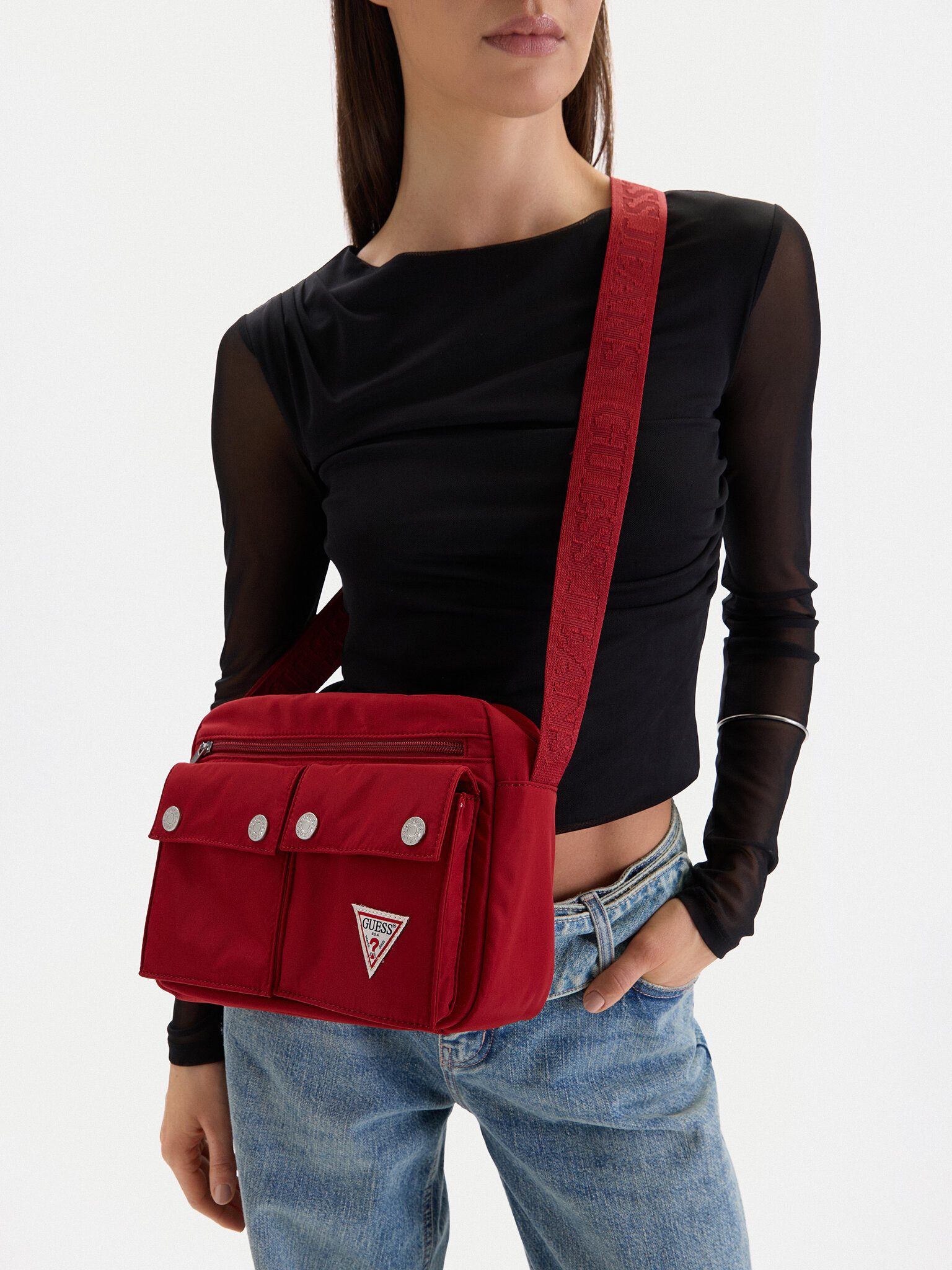 GUESS JEANS Handtasche Guess Jeans Damenhandtasche Rot GUESS JEANS-CWBEO-GUESS-XC-002-09 Rot