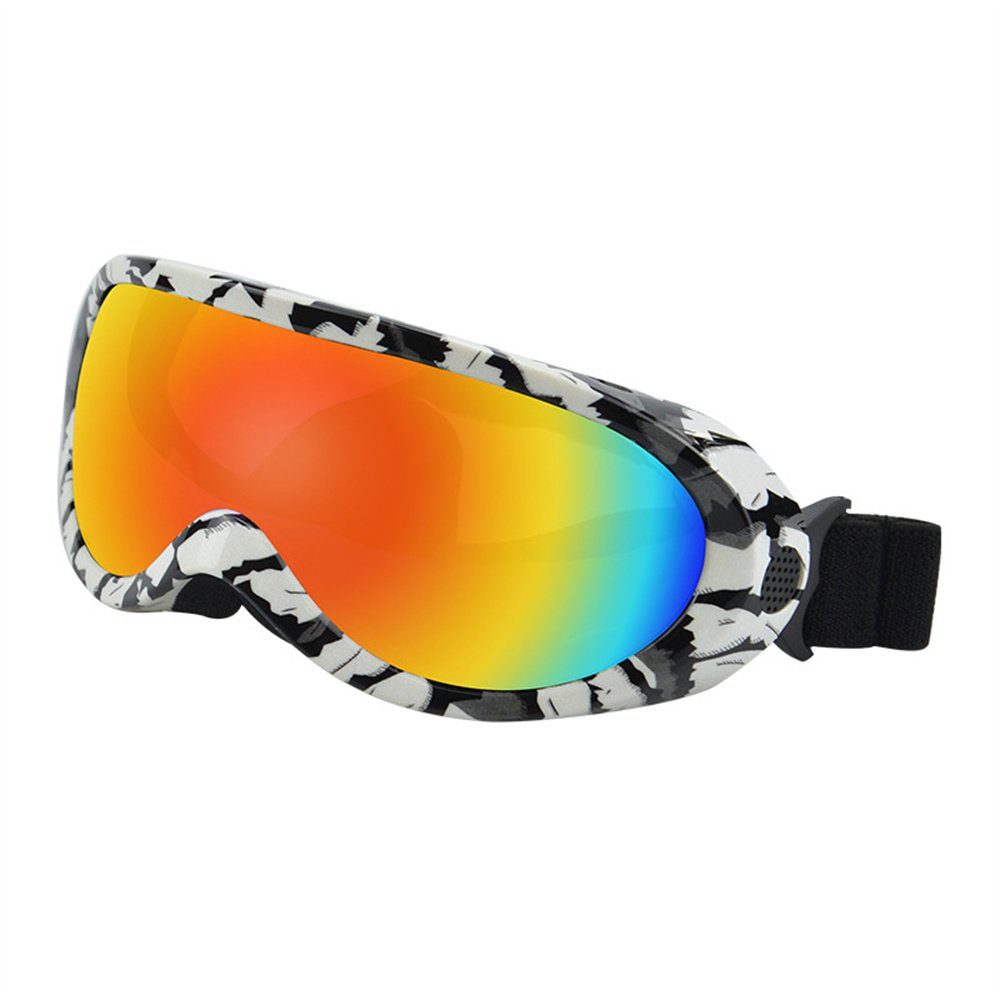 Rouemi Skibrille Erwachsene Skibrille,Outdoor-Anti-UV-Anti-Schnee-Bergsteigerbrille Schwarz