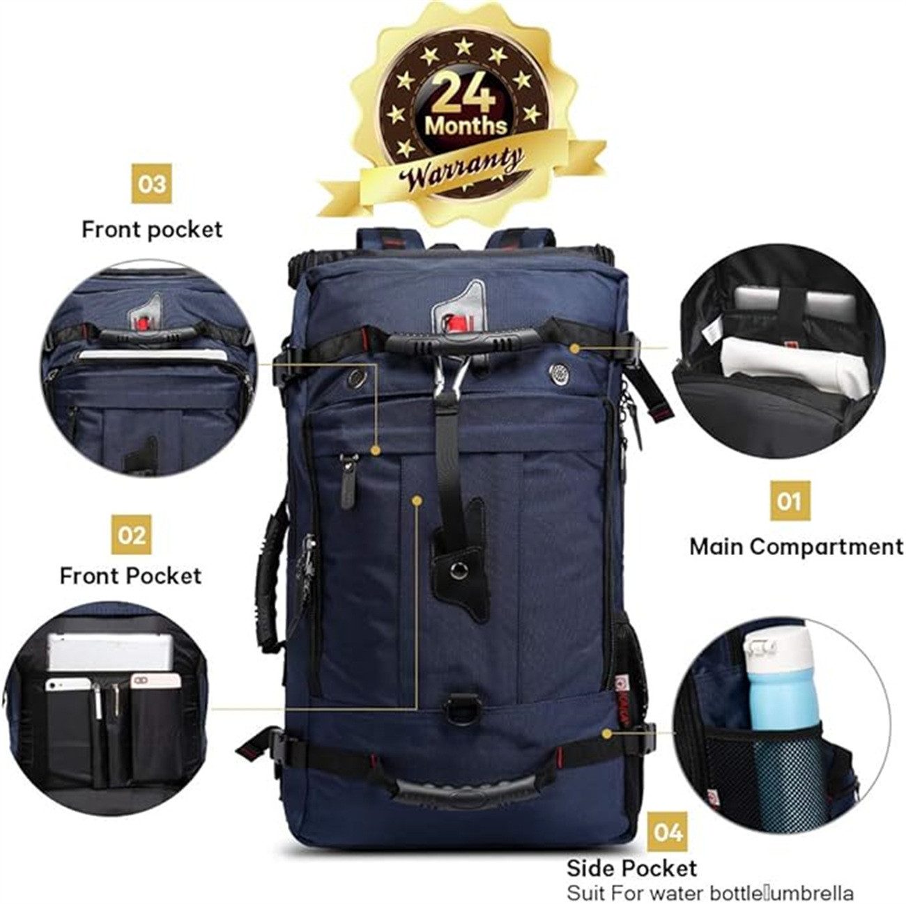 autolock Reiserucksack 50L Größere geräumige Reiserucksack,Langlebige Tragerucksack