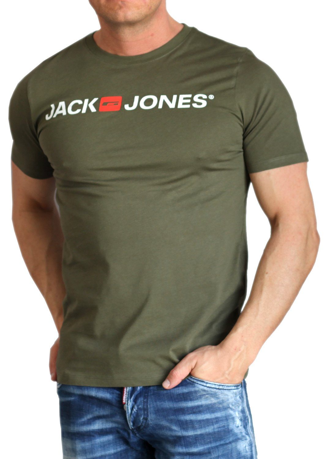 Jack & Jones Print-Shirt mit Rundhalsausschnitt, aus Baumwolle