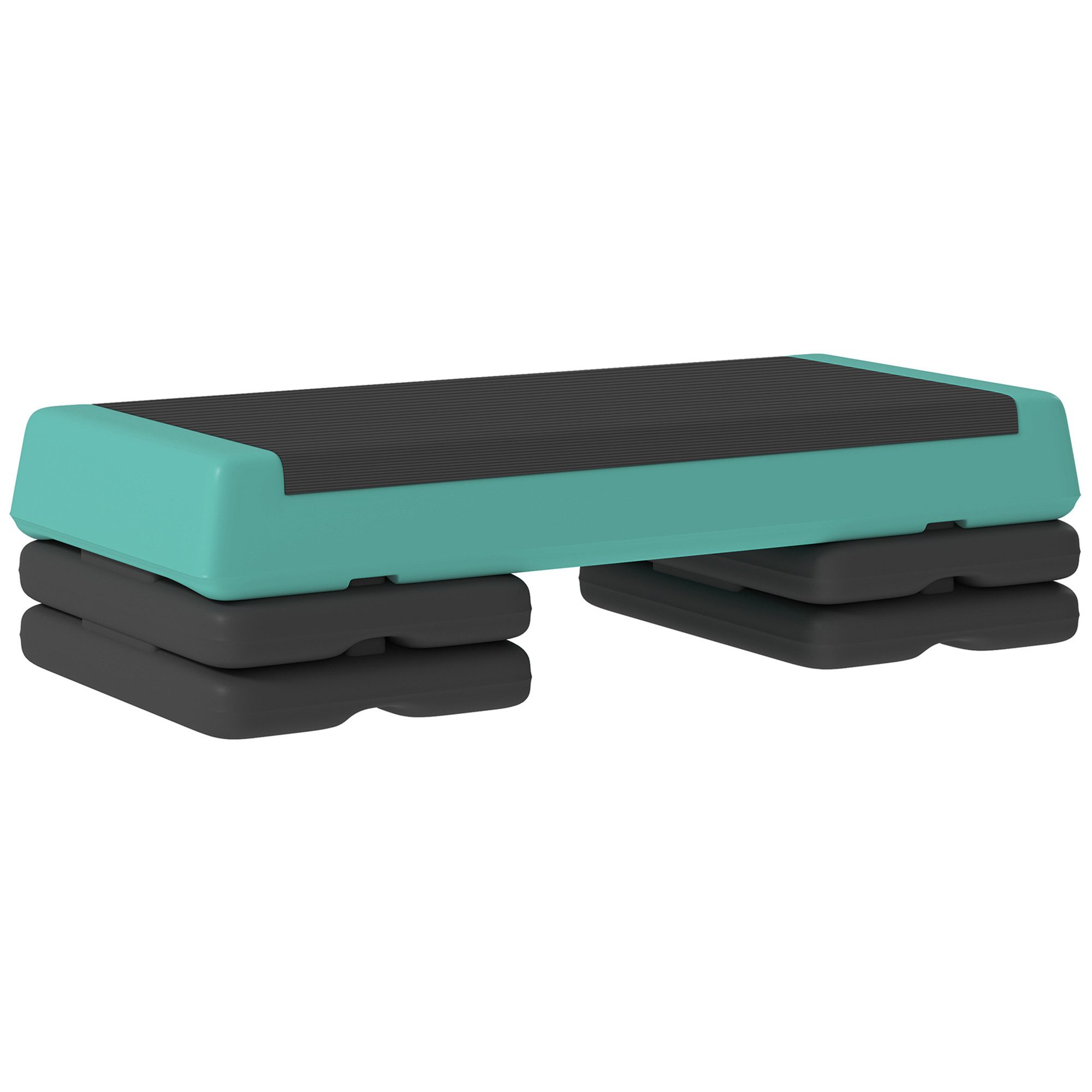 SPORTNOW Stepper Fitness Step Bench mit Anti-Rutsch-Matte Rutschfest (Fitness Aerobic Stepper, 1-tlg., Steppbrett), für Zuhause Fitnessstudio Büro Grün