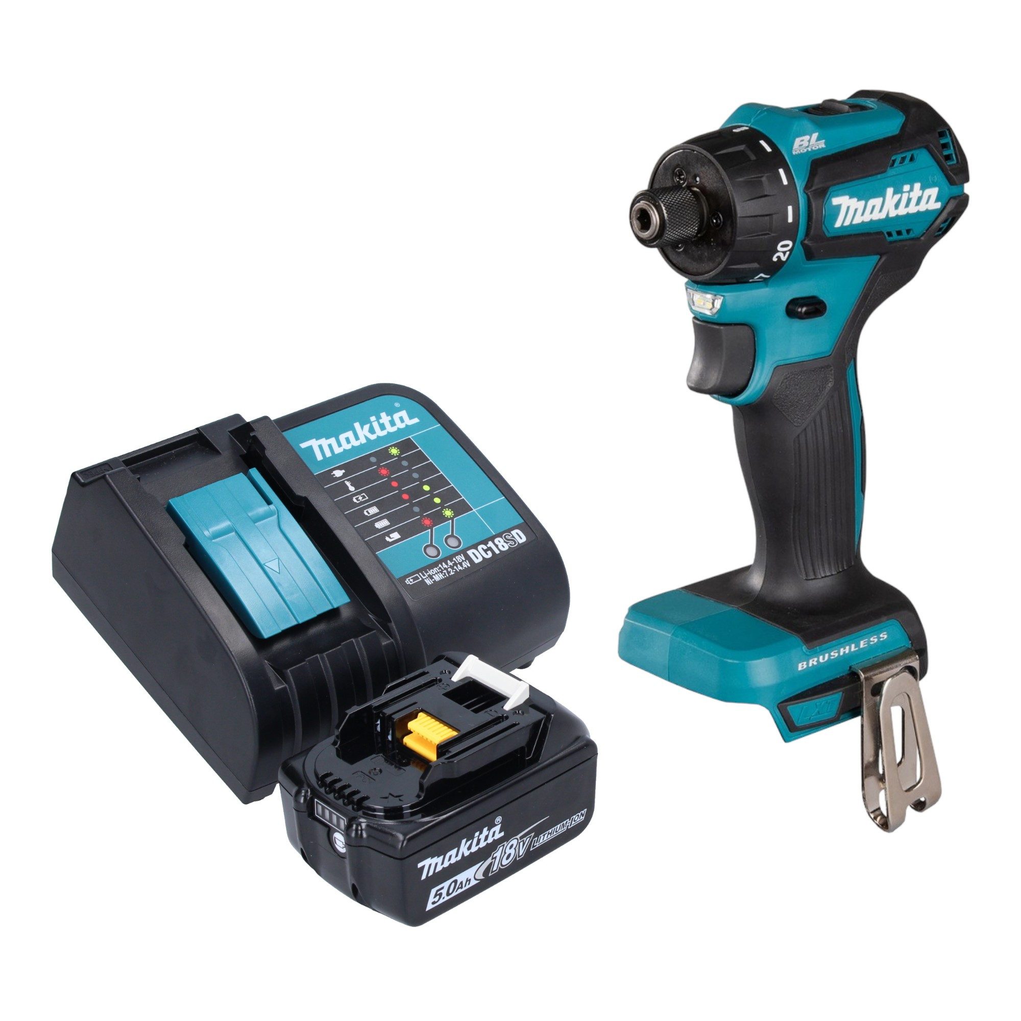 Makita Akku-Schrauber DDF 083 ST1 Akku Bohrschrauber 18 V 40 Nm 1/4'' Brushless