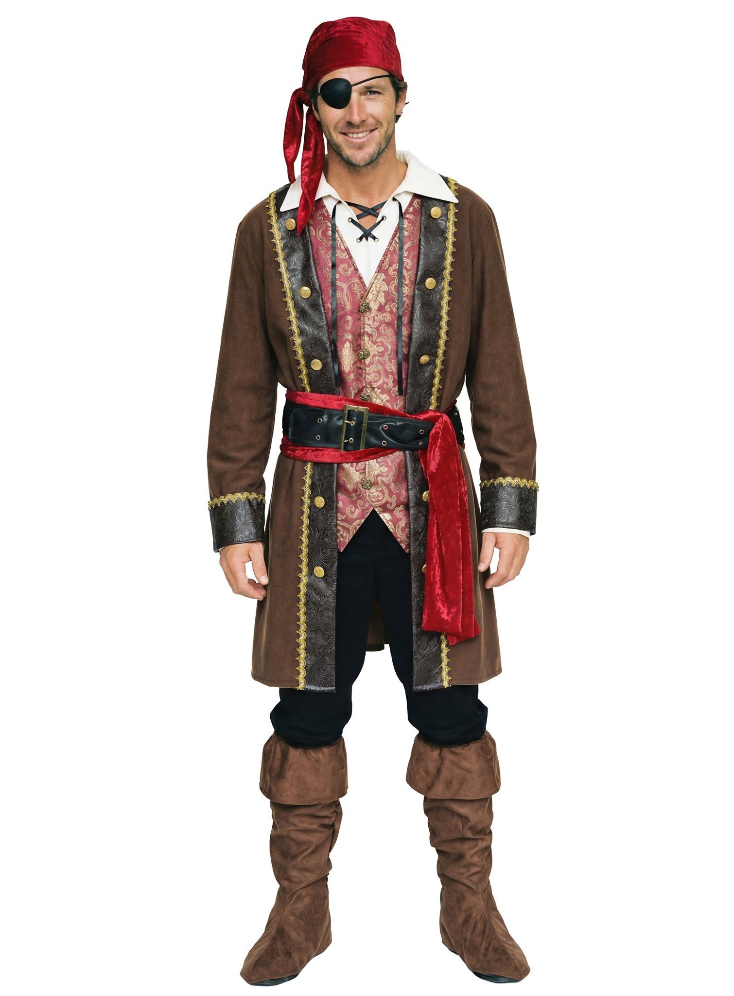 thetru Piraten-Kostüm Piraten Jack - Karneval Faschingskostüm Herren, Feiner Zwirn für wilde Seeräuber