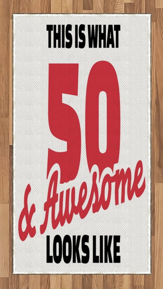 Teppich Flachgewebe Deko Teppiche Fur Das Wohn Schlaf Und Essenszimmer Abakuhaus Rechteckig 50 Geburtstag 50 Jahre Warme Farben Online Kaufen Otto