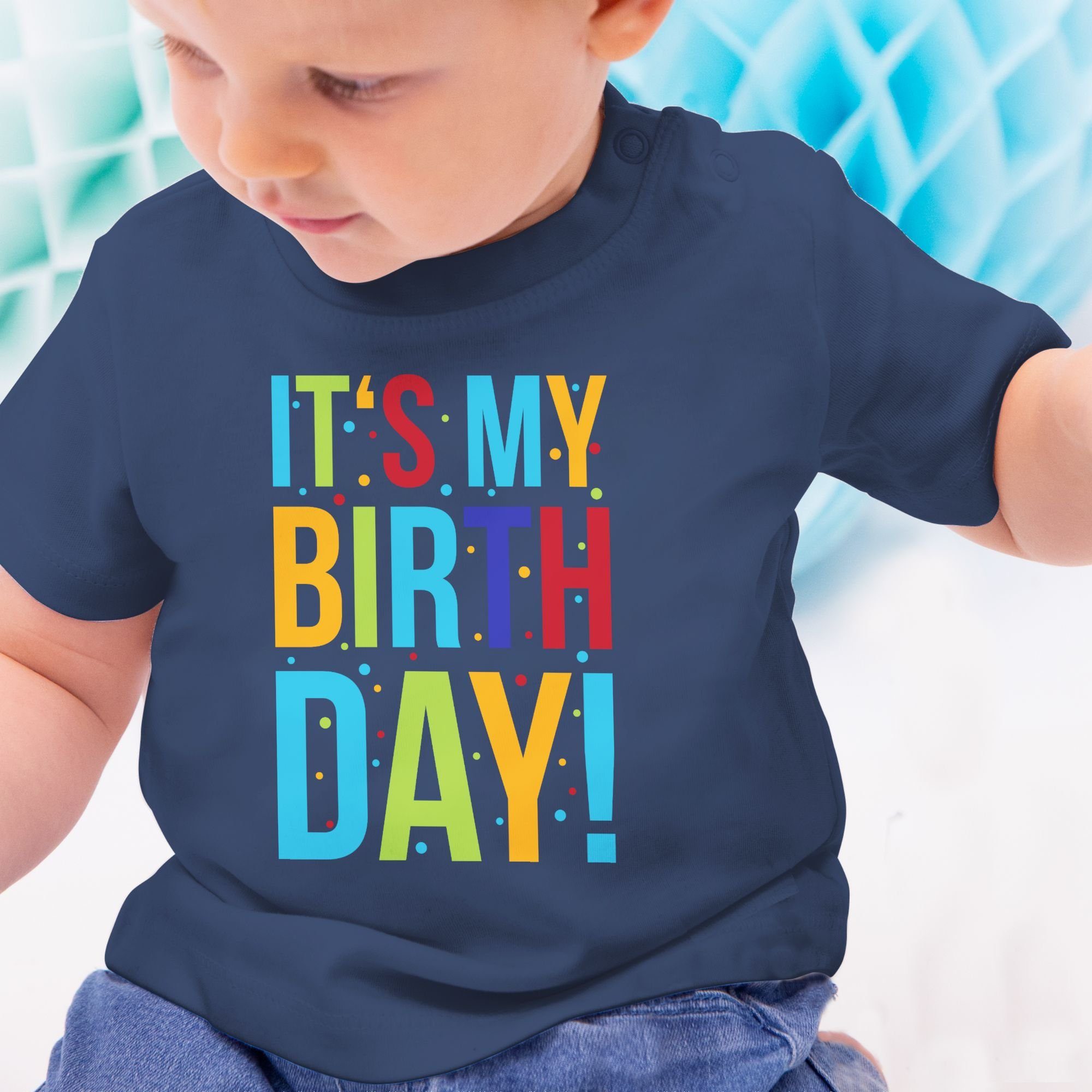 Shirtracer T-Shirt It's my Birthday! Baby Blau Geburtstag Geschenk Navy 2