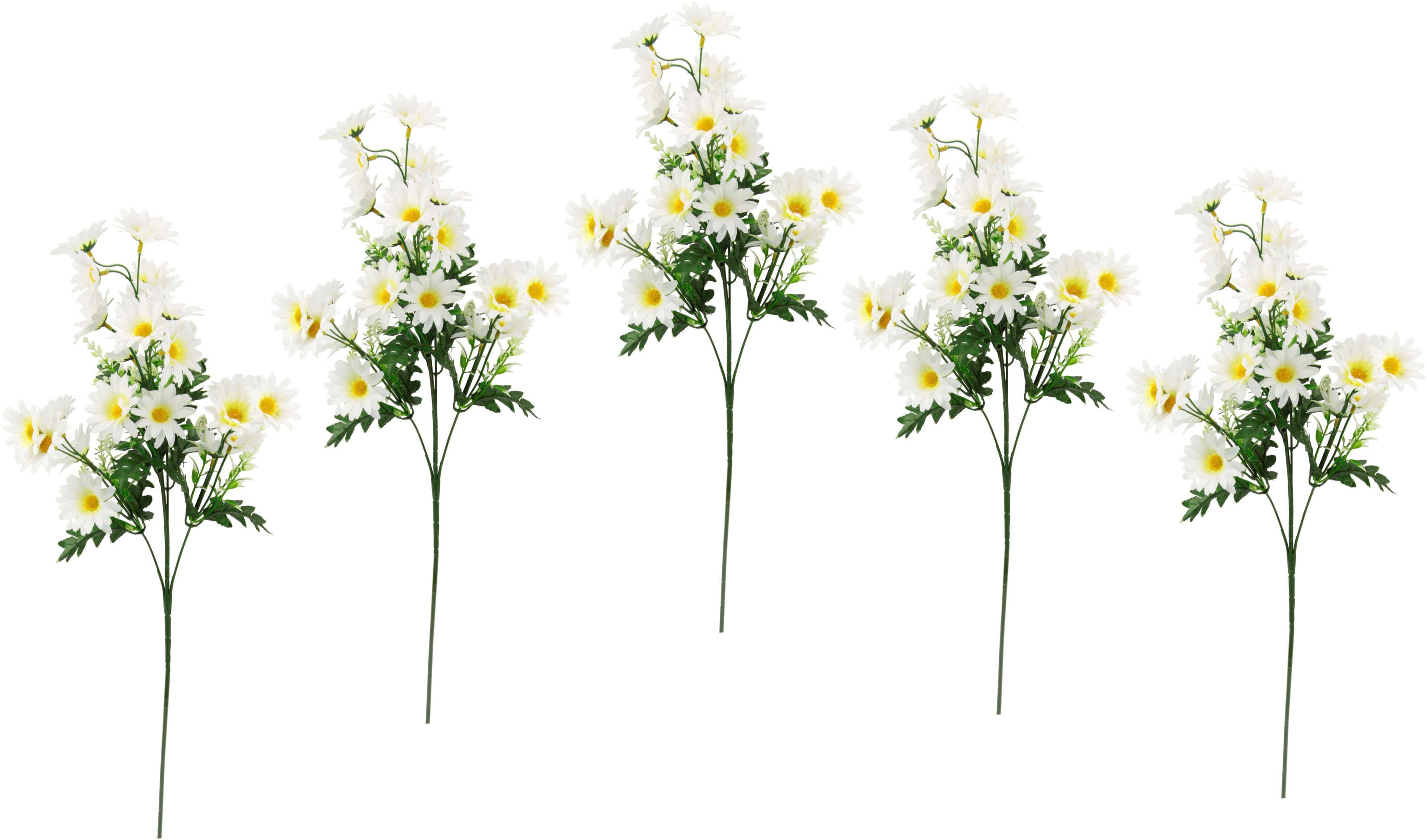 Margeritenzweig, Seidenblume künstliche Narzisse I.GE.A., 63 Blume Set Höhe Ostern Frühjahrsdeko cm, 5er Kunstblume
