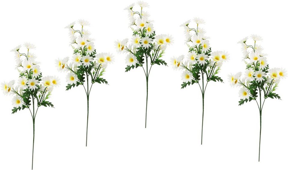 Kunstblume Margeritenzweig, I.GE.A., Höhe 63 cm, 5er Set Narzisse  künstliche Blume Ostern Seidenblume Frühjahrsdeko