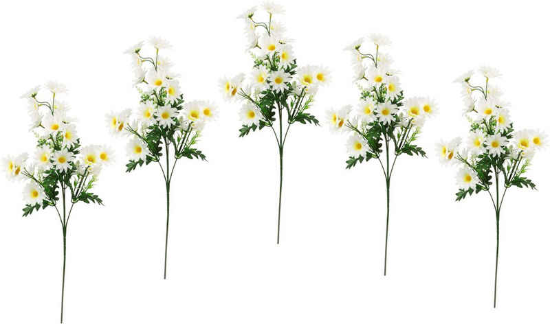 Kunstblume Margeritenzweig, I.GE.A., Höhe 63 cm, 5er Set Narzisse künstliche Blume Ostern Seidenblume Frühjahrsdeko