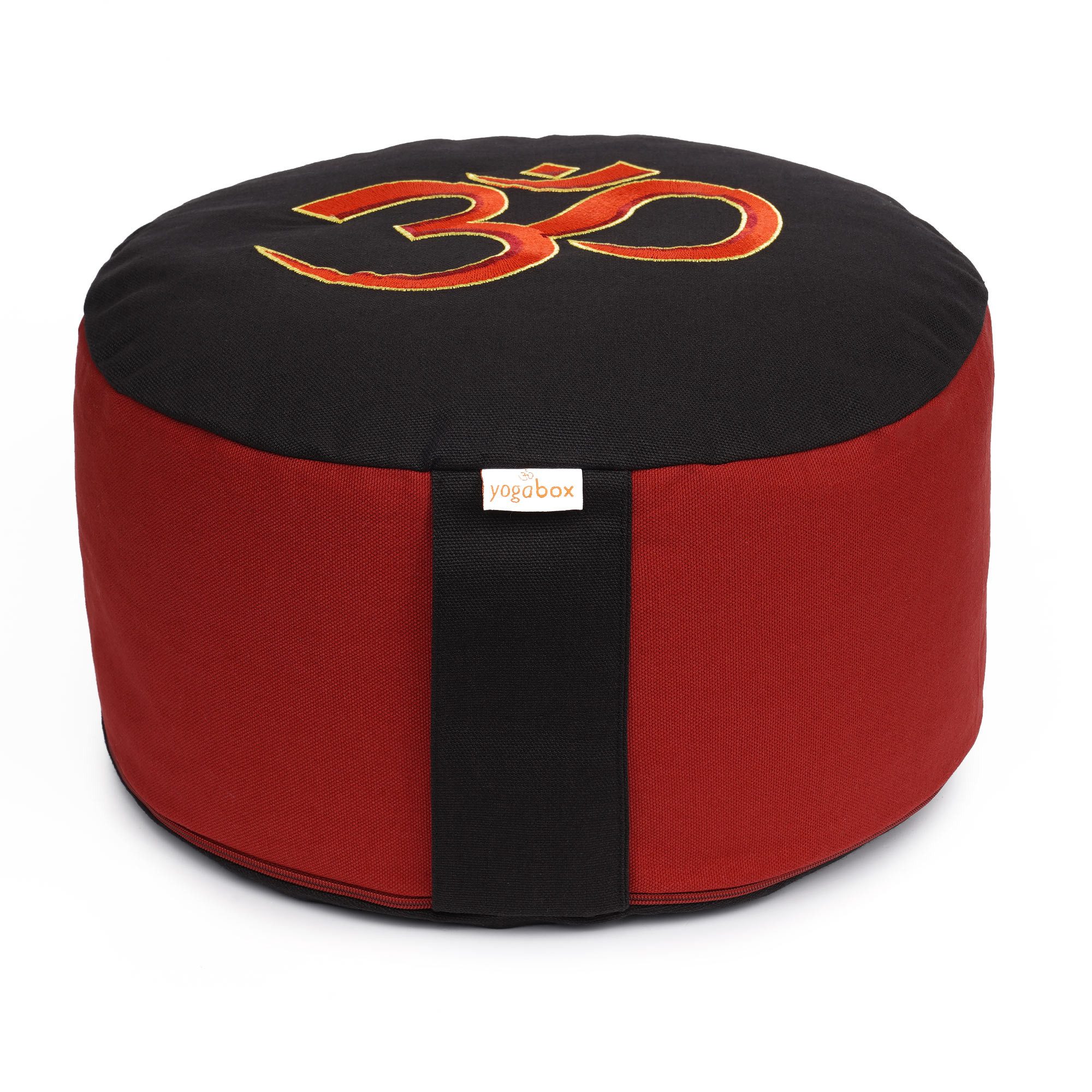 yogabox Yogakissen Meditationskissen Glückssitz® mit O M - Symbol, robust, anpassbare Füllmenge