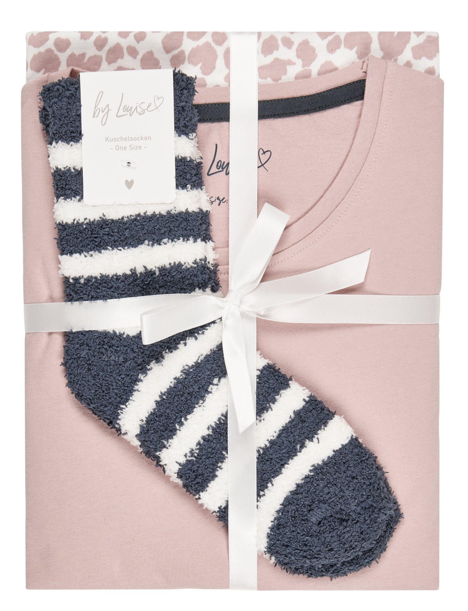 By Louise Schlafanzug Damen Pyjama mit Socken (2 tlg) Modisches Design günstig online kaufen