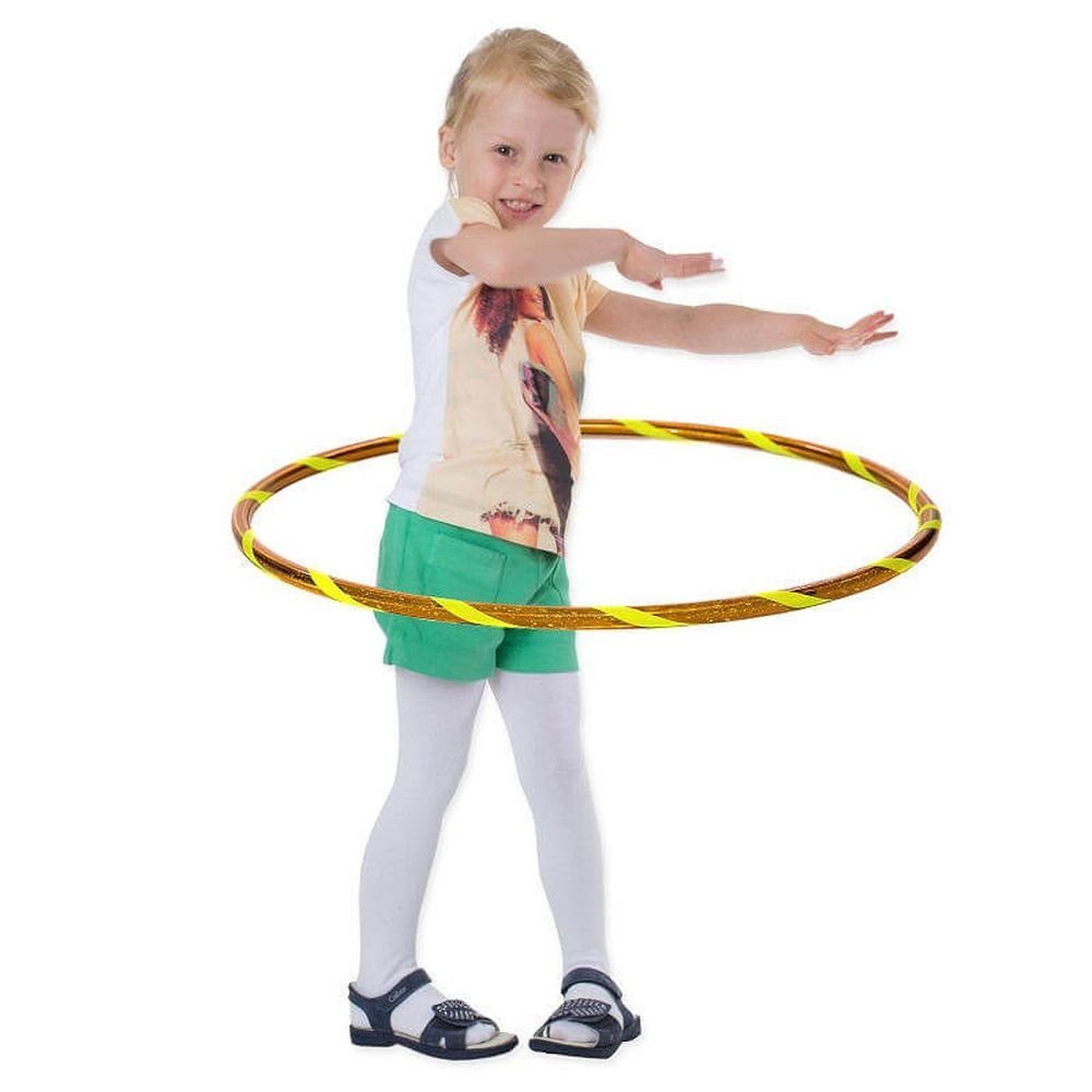 Hoopomania Hula-Hoop-Reifen Super Star Kinder Hula Hoop, Ø60cm, Gelb-Gelb