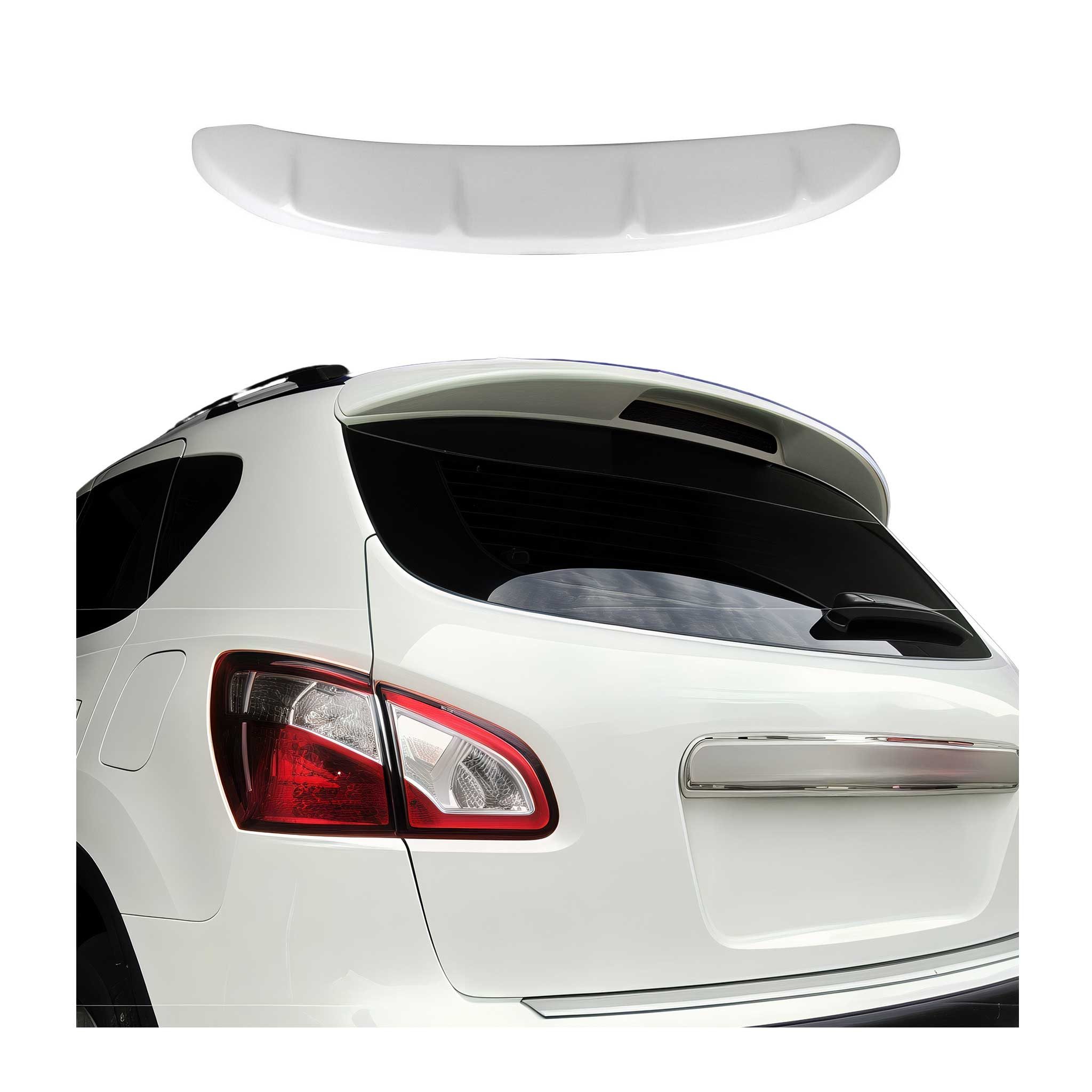 OMAC Heckstoßstange Heckspoiler Heckflügel für Nissan Qashqai J10 2006-2014 ABS Weiß 1tlg, 1-St.