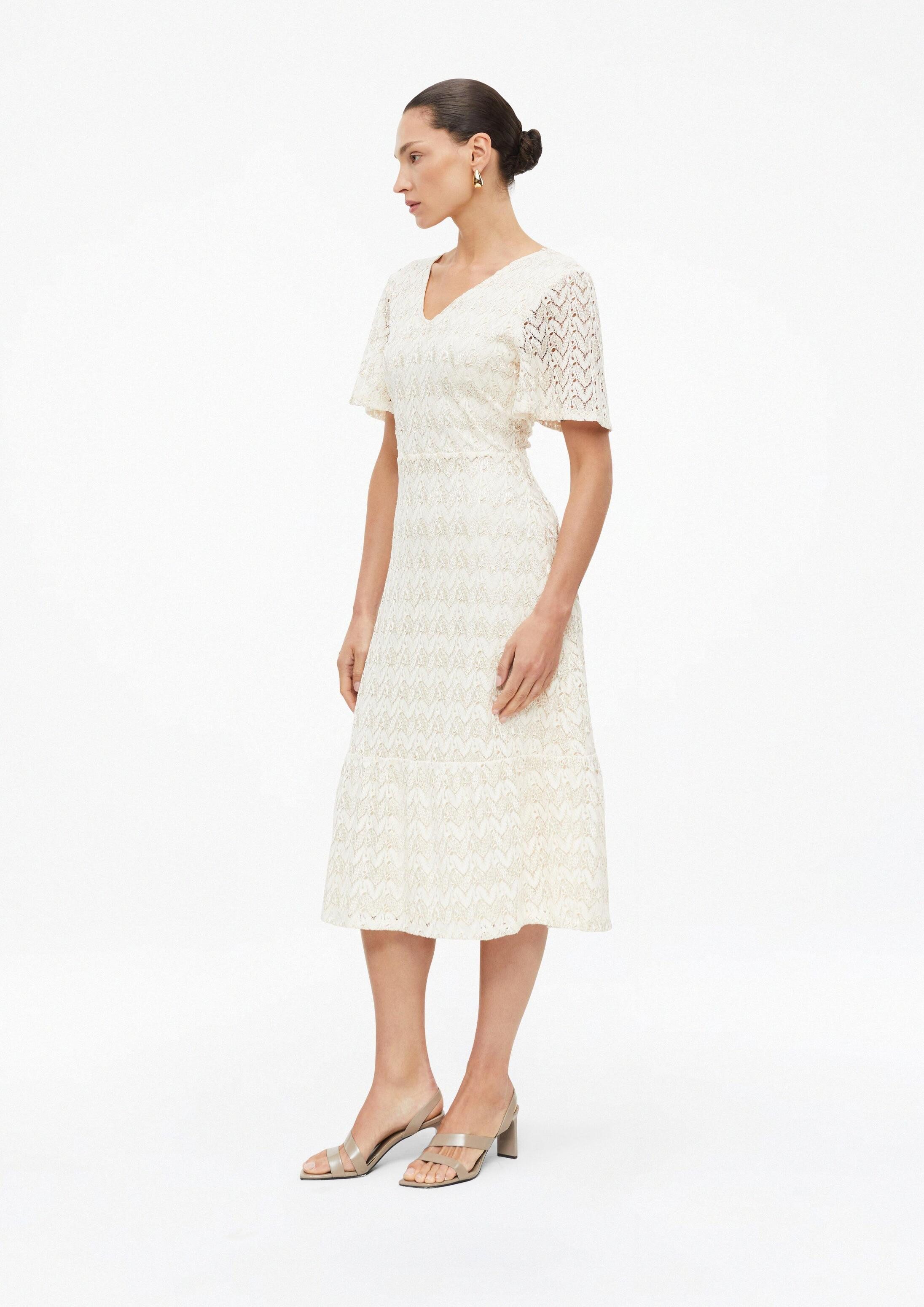 s.Oliver Midikleid Kleid Midi-Kleid mit Glitzergarn und Ajourmuster – Bild 5 von 5