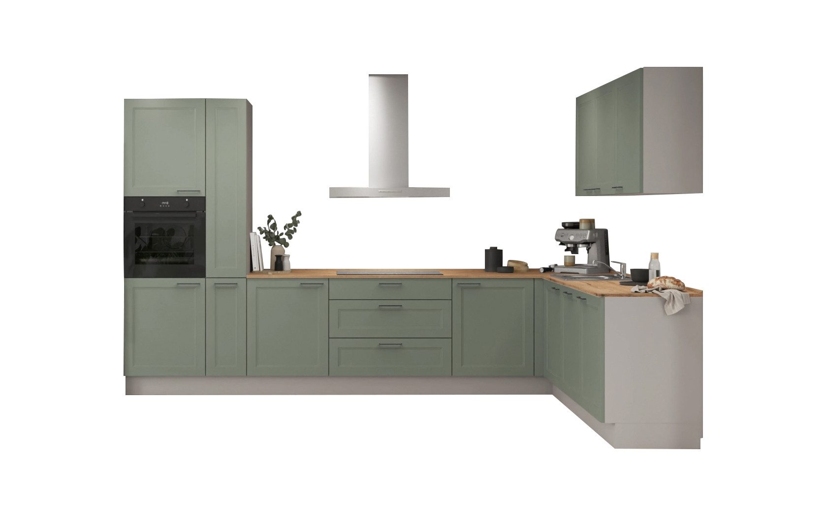 nobilia® Winkelküche Ulla, individuell anpassbar, gratis Küchenplanung mit Profis, (Breite 613.2 cm), vormontiert, wahlw. mit E-Geräten, inkl. Lieferung