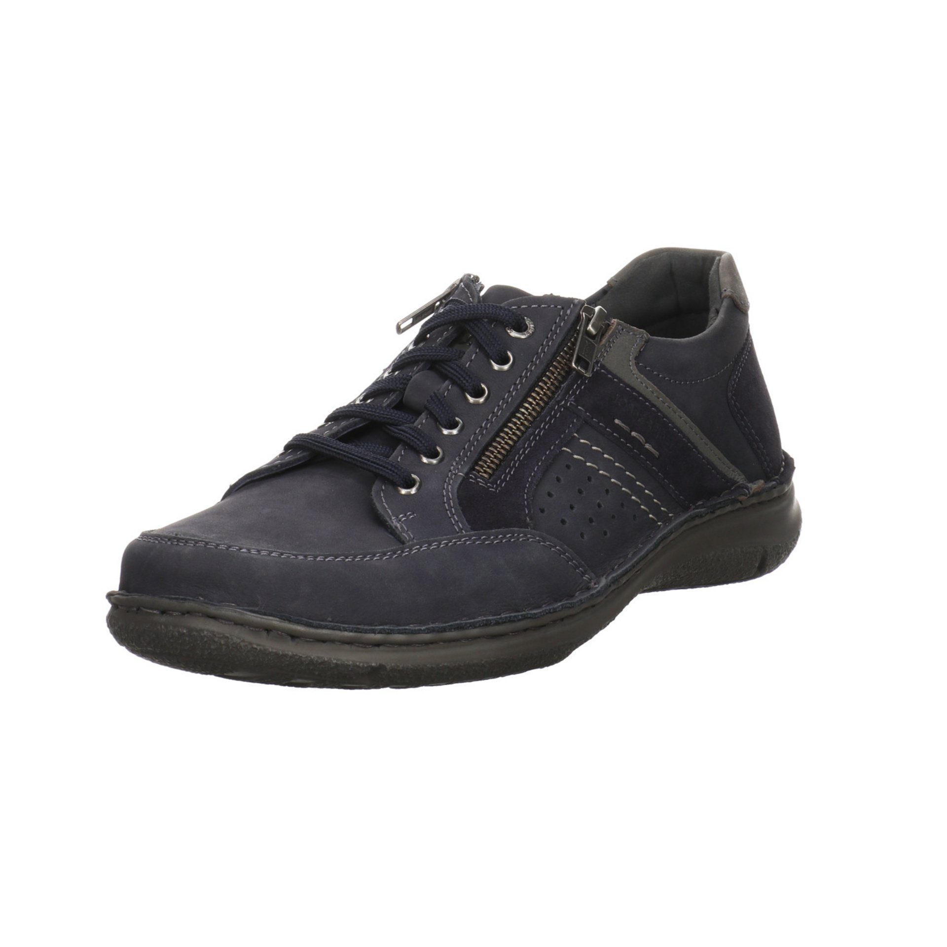 Josef Herren Anvers 87 (indigo-kombi) Schnürhalbschuhe Lederkombination Seibel Schnürschuh Blau Schnürschuh