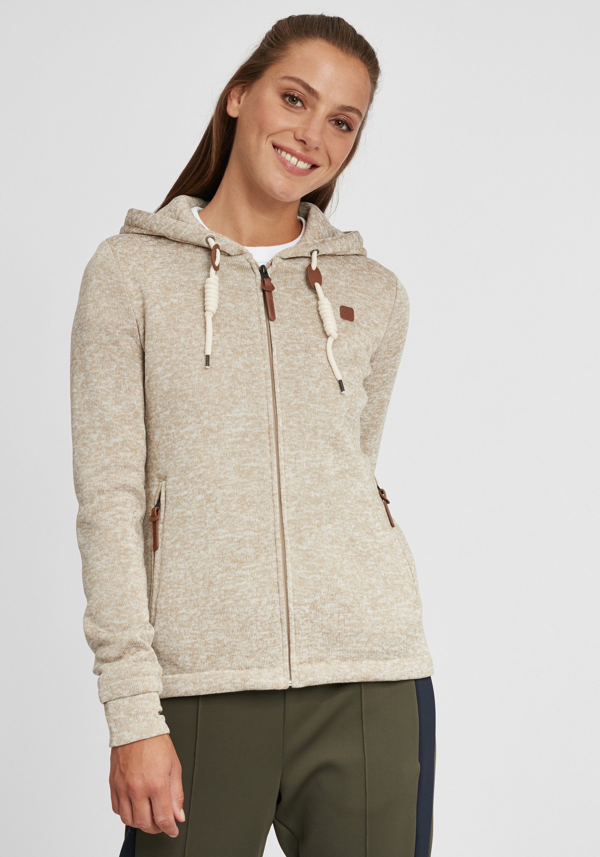 OXMO Kapuzensweatjacke OXThory Übergangsjacke mit weicher Fleece-Innenseite günstig online kaufen
