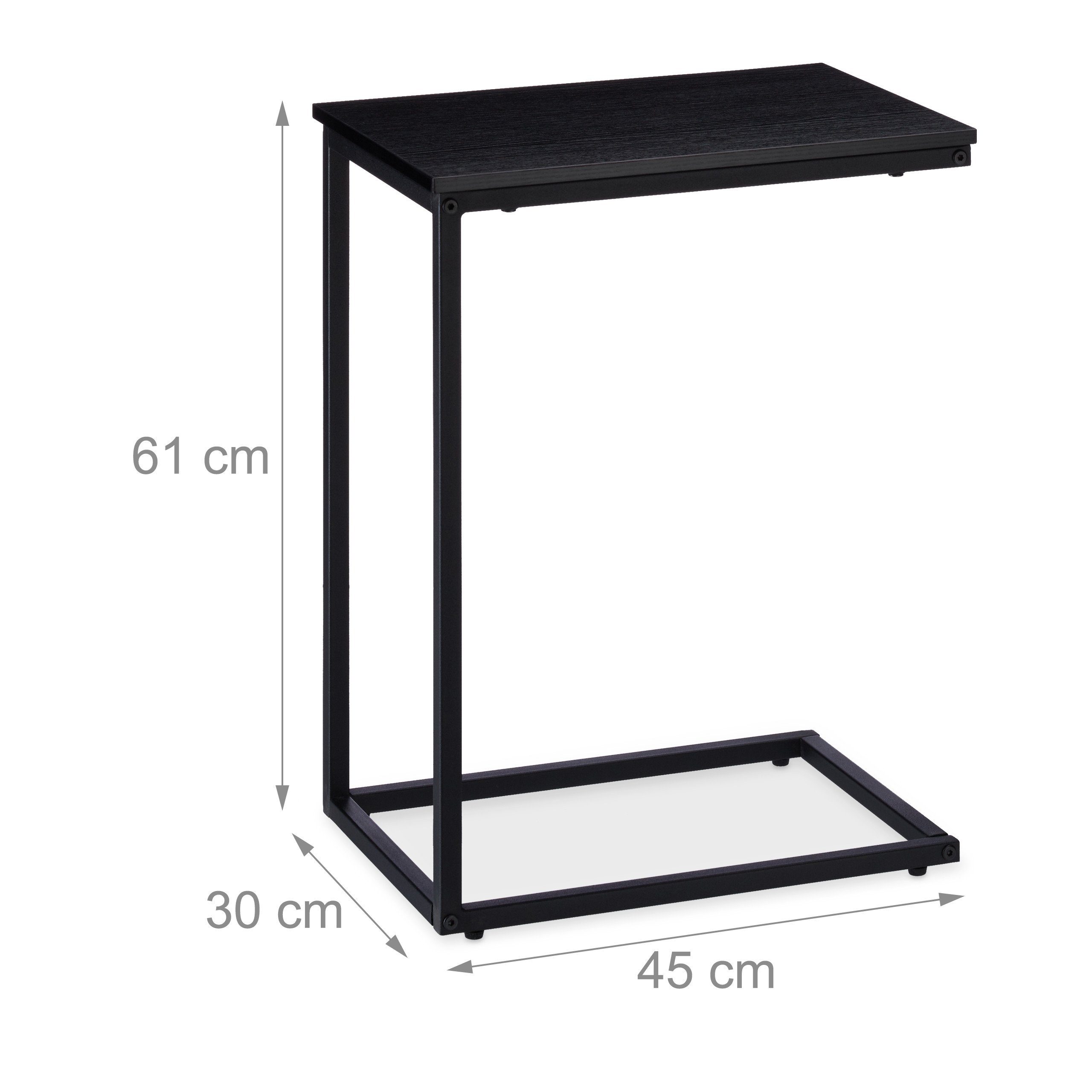 relaxdays Beistelltisch schwarz mit Metallgestell (1-St) – Bild 4 von 5