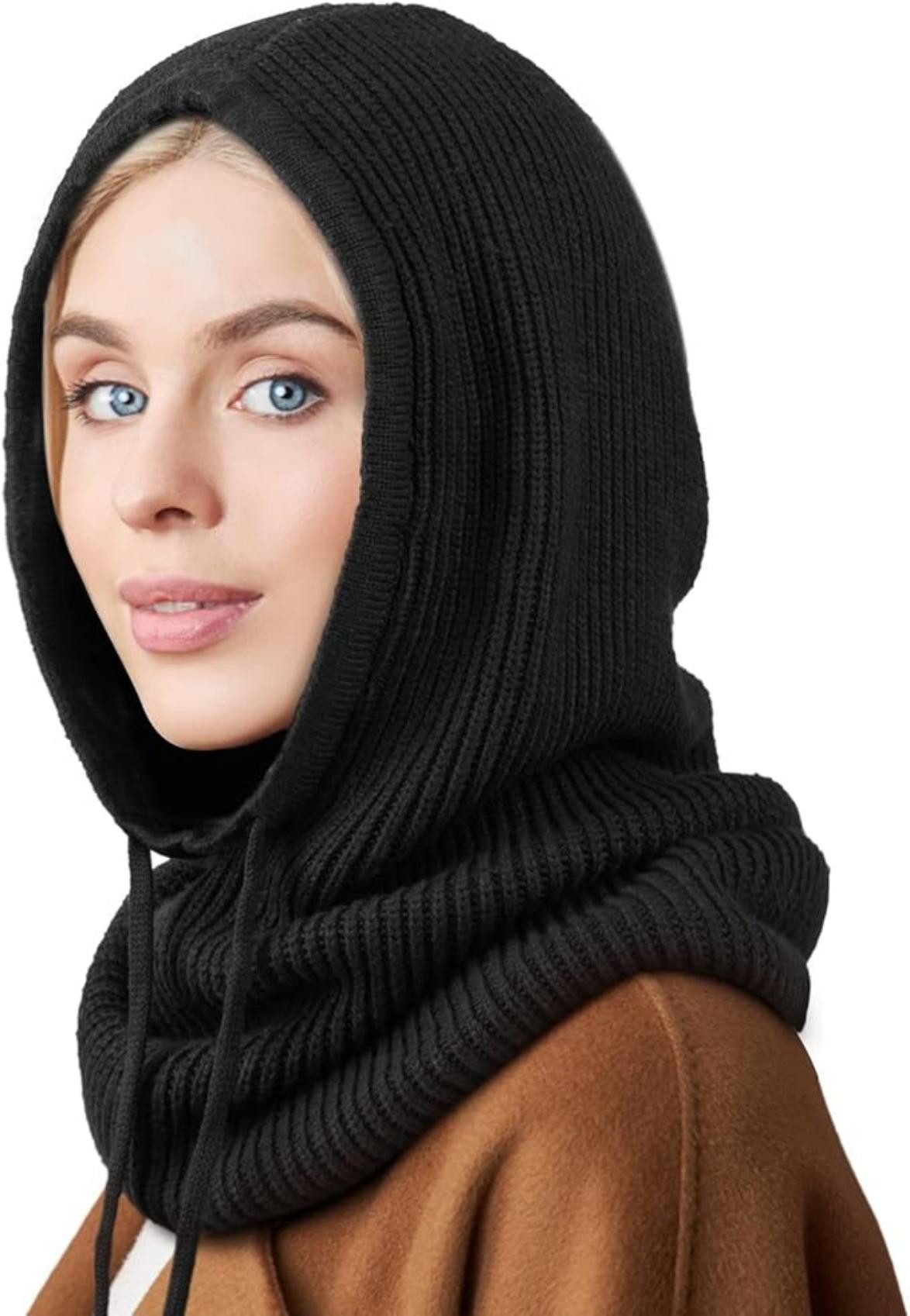 Coonoor Strickmütze Wintermützen für Damen Strickmütze mit Kordelzug