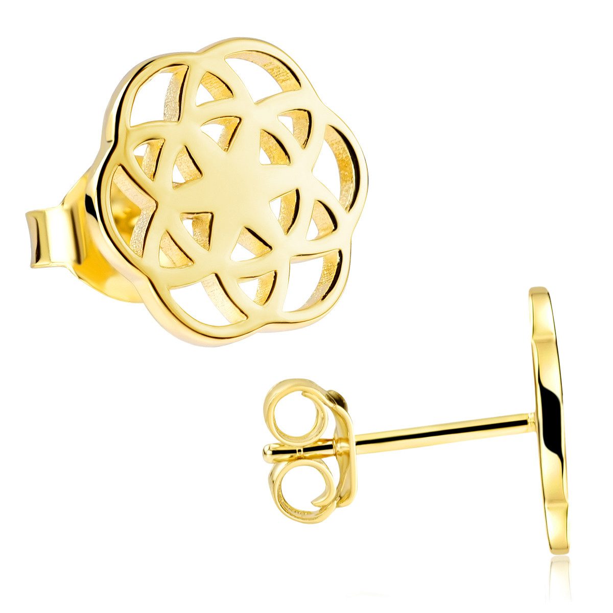 Paar Ohrstecker Lebensblume / Blume des Lebens SO-384-gold