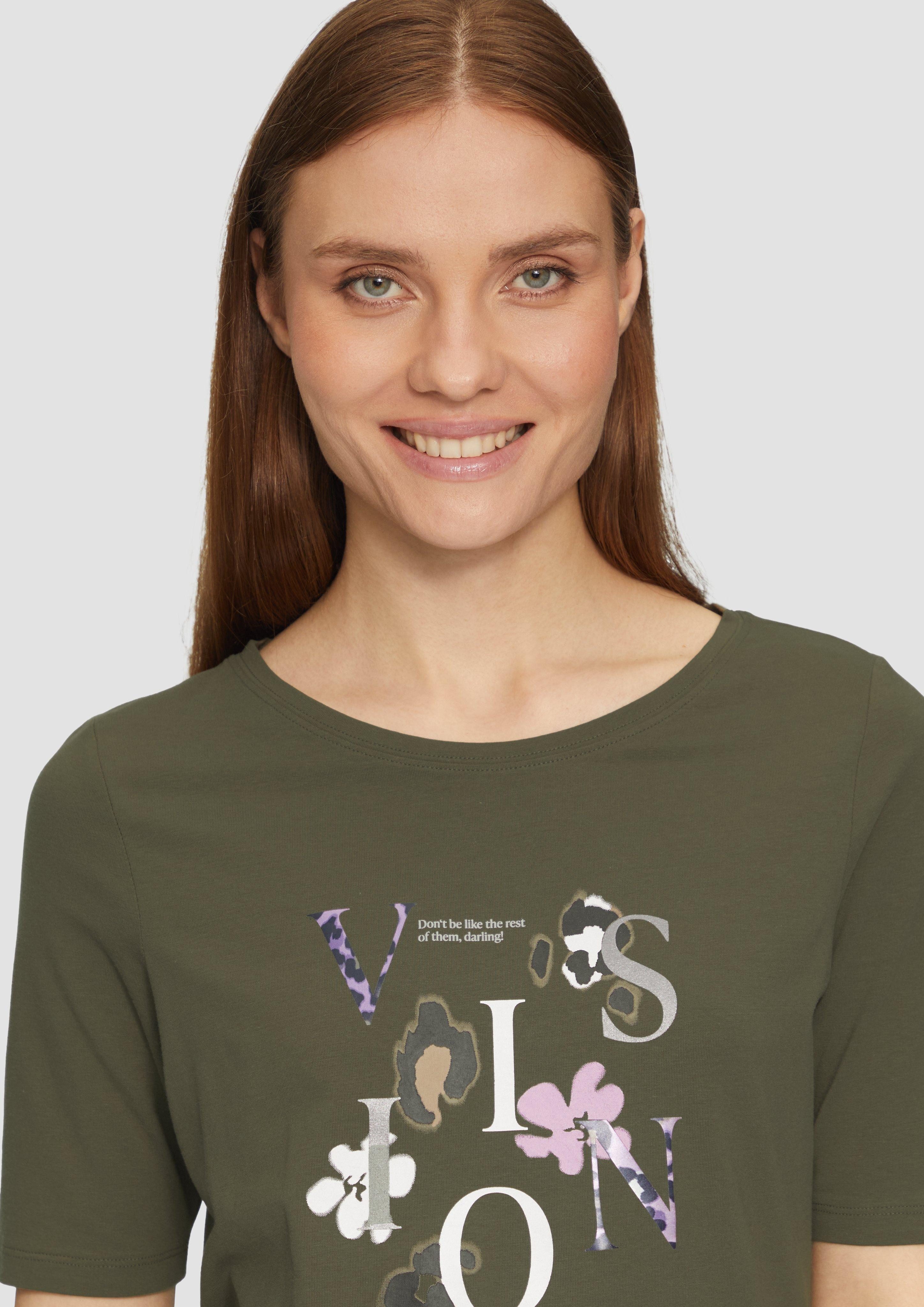 s.Oliver Kurzarmshirt Elastisches T-Shirt mit Frontprint günstig online kaufen