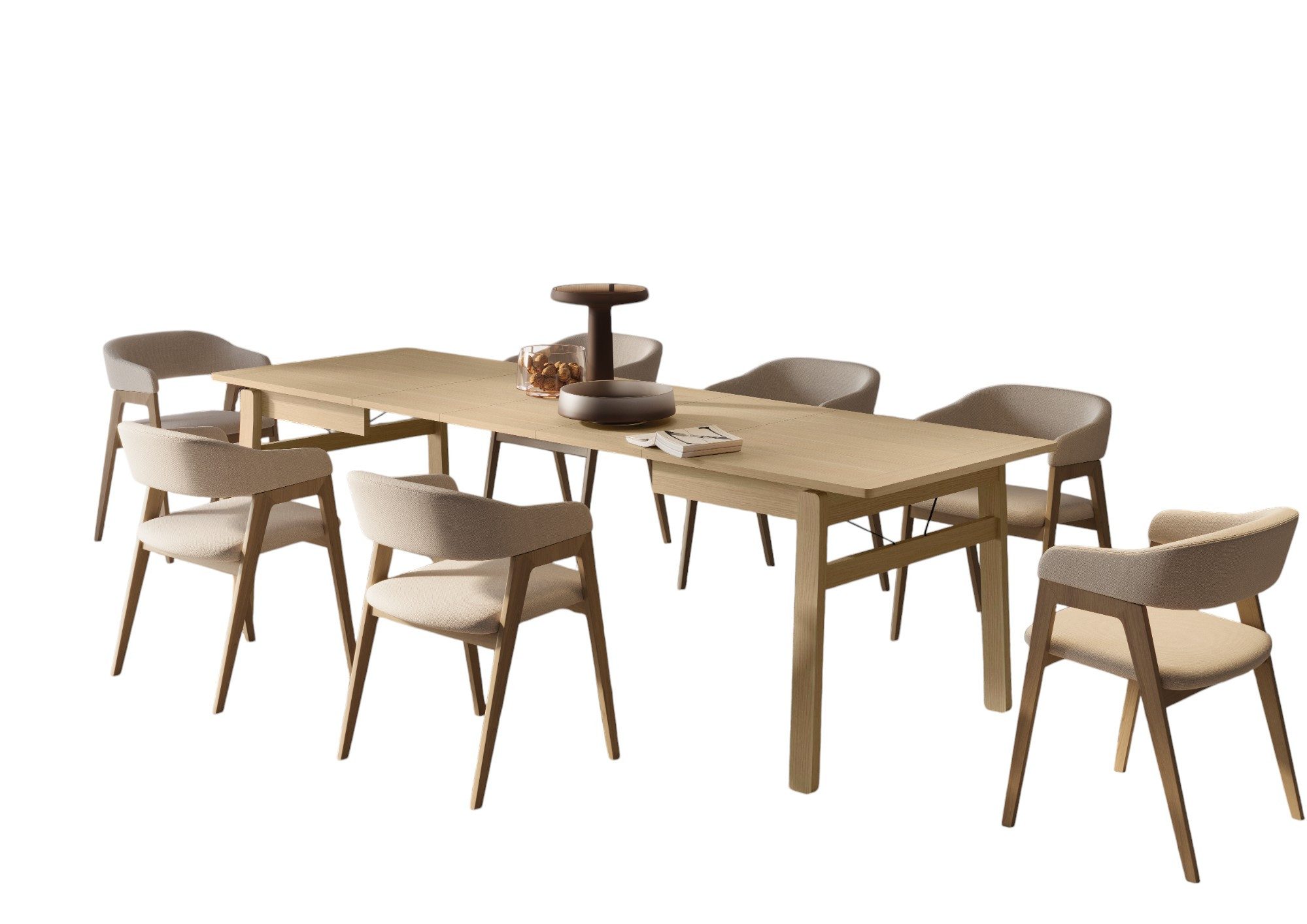 Compleo Esstisch großer, Ausziehbar 149-269 cm, Holzfüße, Küchentisch, Japa günstig online kaufen