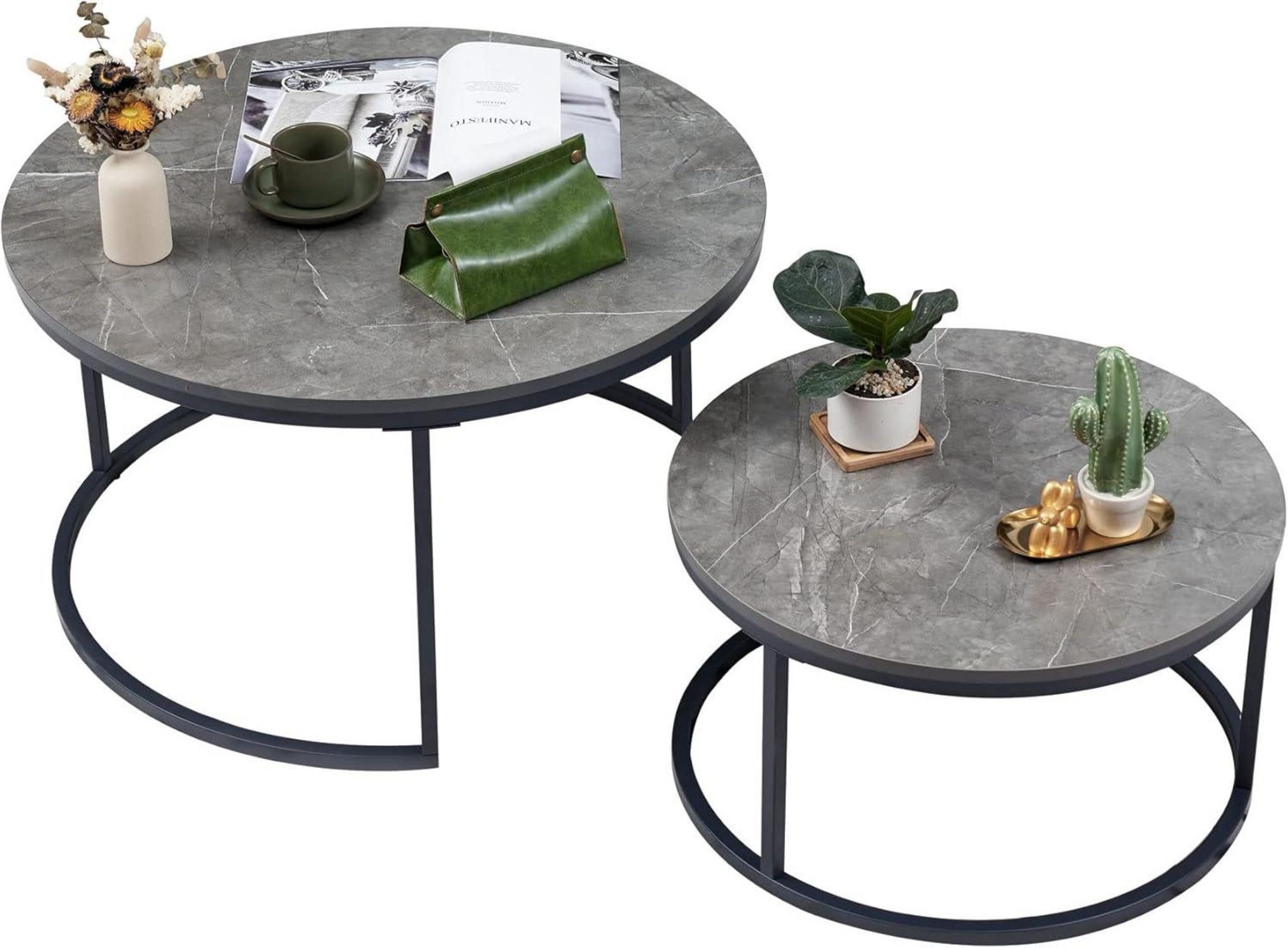 LuxusKollektion Satztisch Couchtisch 2er Set Rund günstig online kaufen