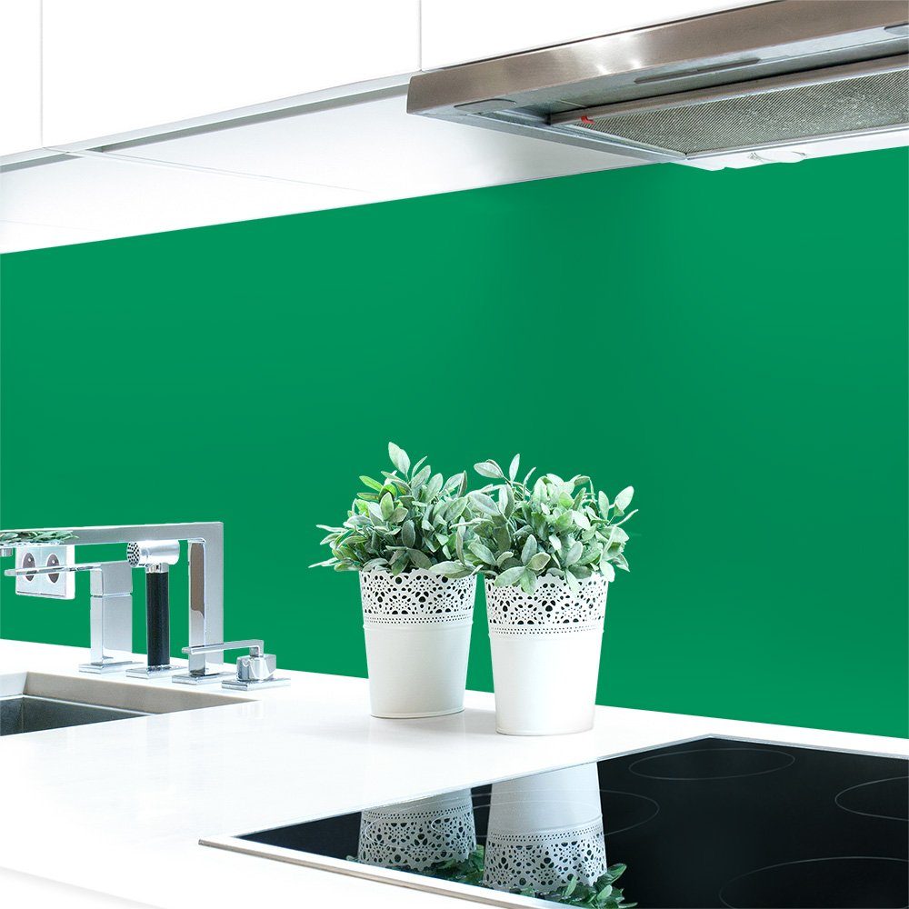 DRUCK-EXPERT Küchenrückwand Küchenrückwand Grüntöne 2 6026 selbstklebend 0,4 ~ Unifarben Hart-PVC RAL Premium mm Opalgrün
