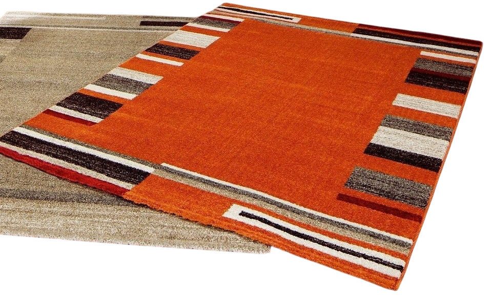 Peyer Syntex Teppich Teppich modern Design, terra, Rechteckig, Höhe: 8 mm, Wohnzimmer, Esszimmer, Schlafzimmer, pflegeleicht, Bordüre