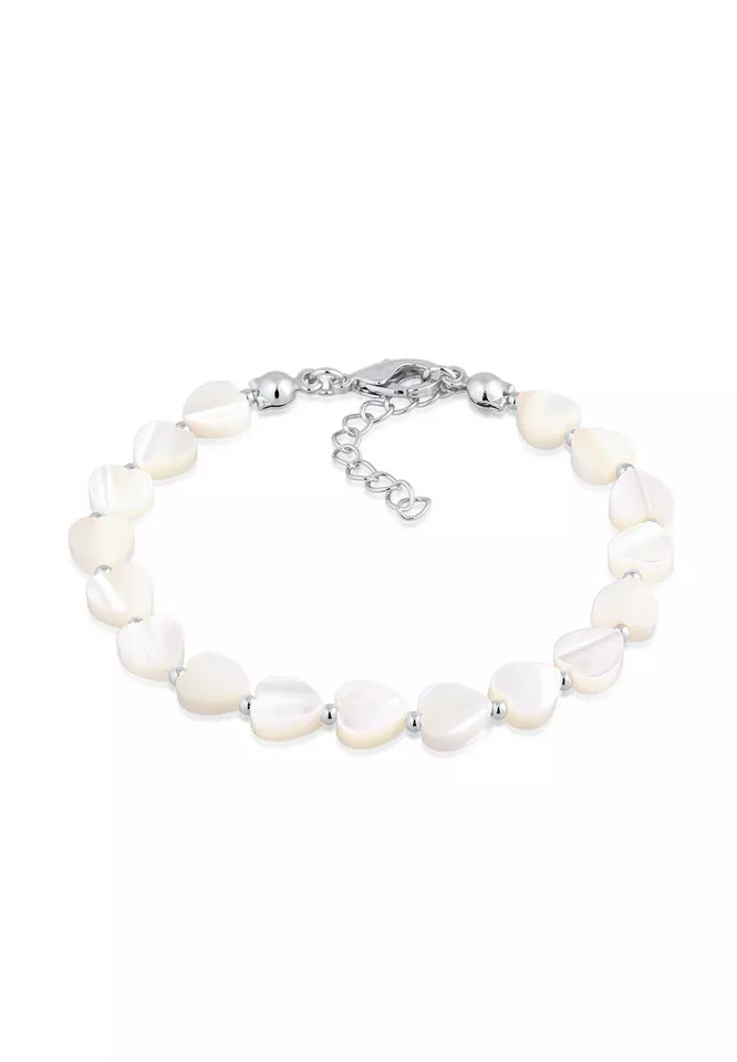 Elli Armband Muschel Herzen Kette Silberfarben (kein Set, 1-tlg)