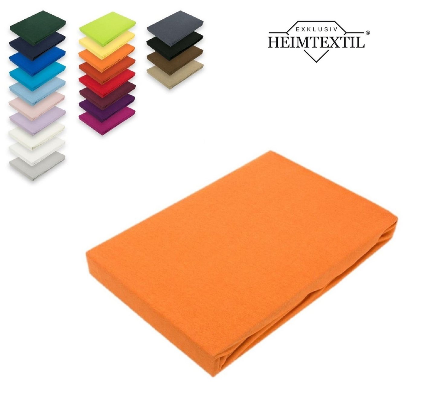 EXKLUSIV HEIMTEXTIL Spannbettlaken Marke Jersey Spannbettlaken Spannbetttuch Bettlaken Rundumgummizug, Jersey, Gummizug: rundum, (1 Stück), mit Rundumgummizug