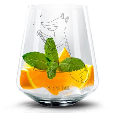 Mr. & Mrs. Panda Cocktailglas Fuchs Gitarre - Transparent - Geschenk, Sängerin, Cocktail Glas mit S, Premium Glas, Personalisierbar