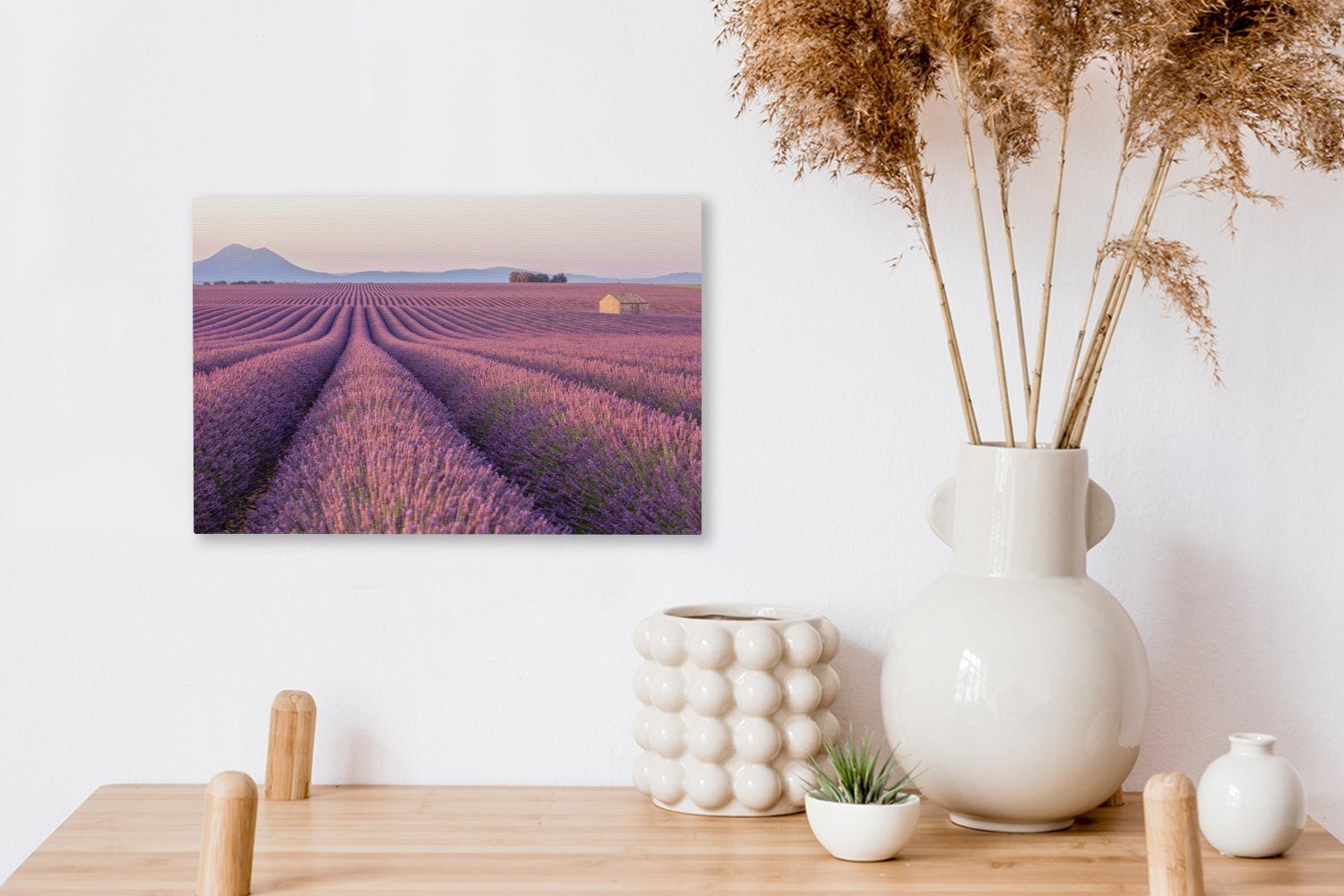 OneMillionCanvasses® Leinwandbild Landschaft in Frankreich Lavendelfeld, 30x20 Wanddeko, mit einem (1 St), cm Aufhängefertig, Wandbild Leinwandbilder
